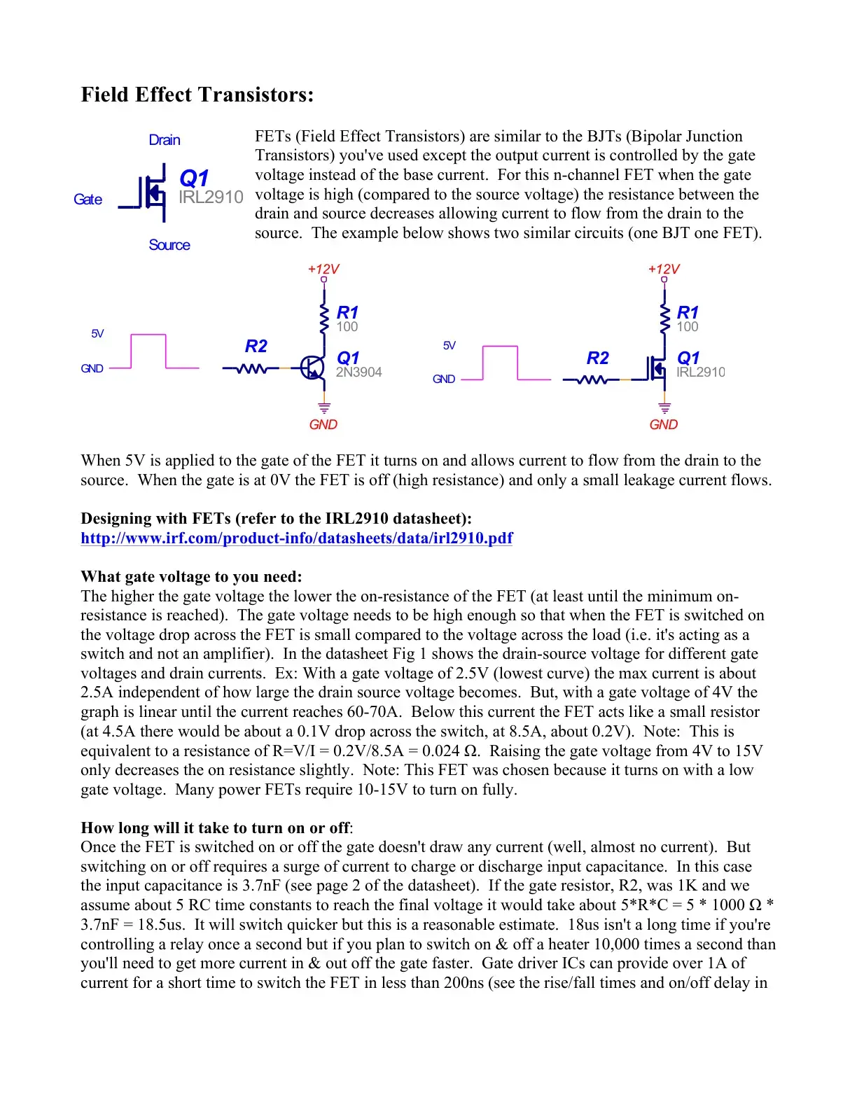 غلاف كتاب Field Effect Transistors