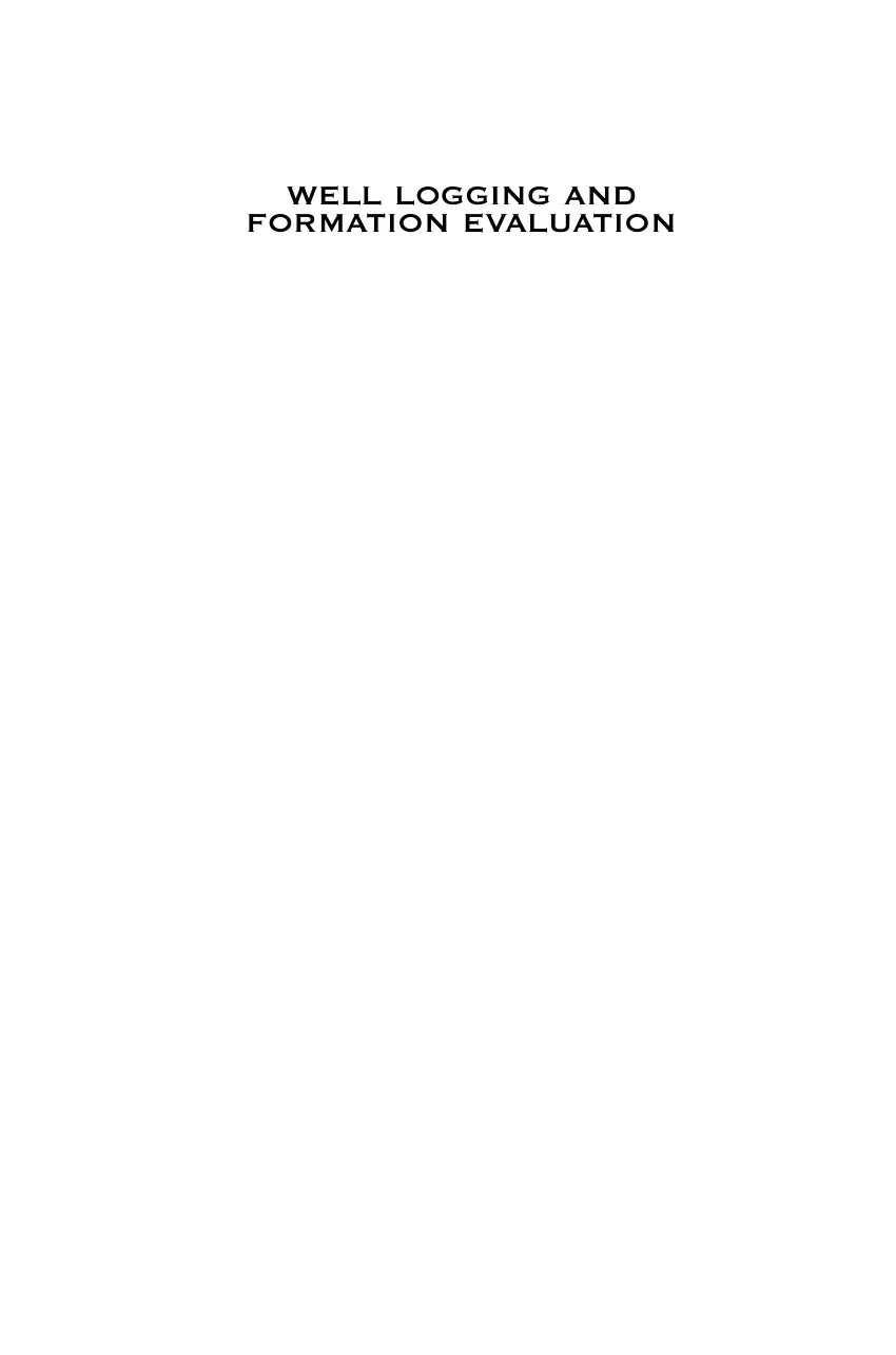 غلاف كتاب WELL LOGGING AND FORMATION EVALUATION
