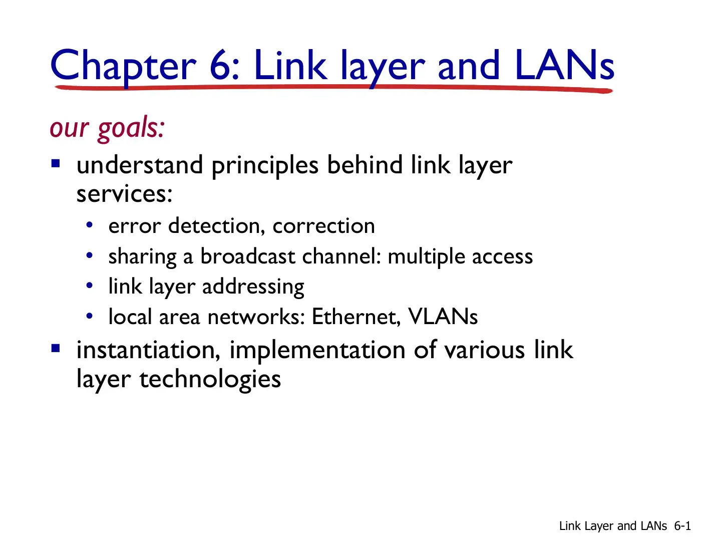 غلاف كتاب Chapter 6: Link Layer and LANs