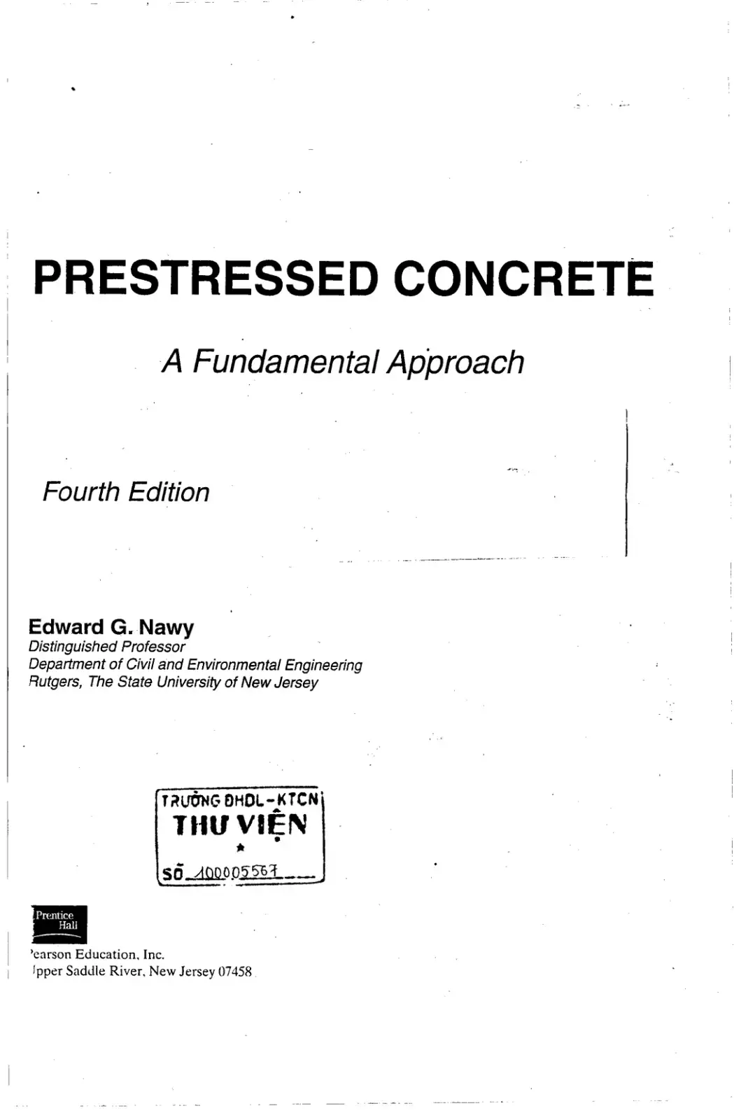 غلاف كتاب PRESTRESSED CONCRETE A Fundamental Approach