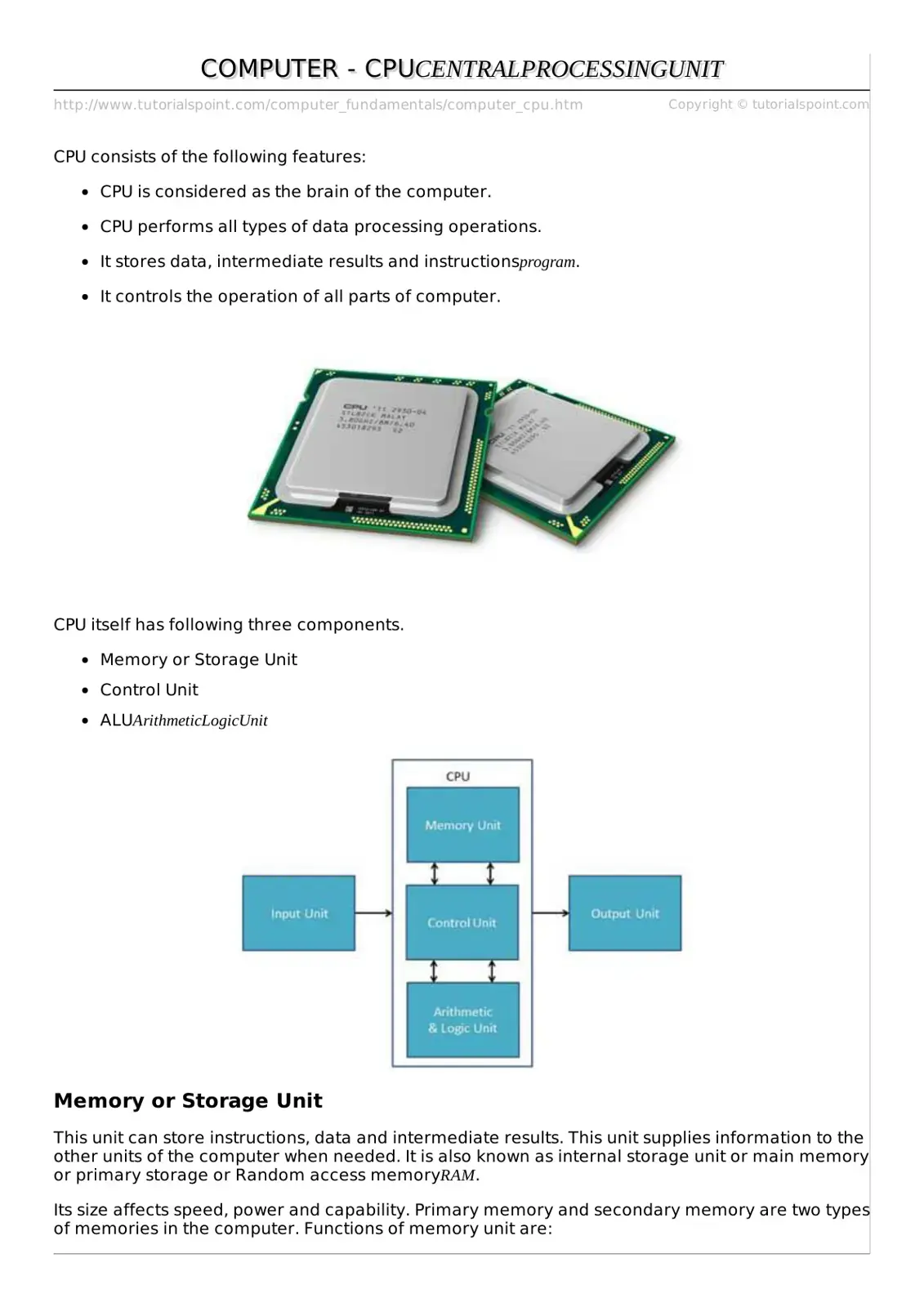غلاف كتاب Computer CPU - Central Processing Unit