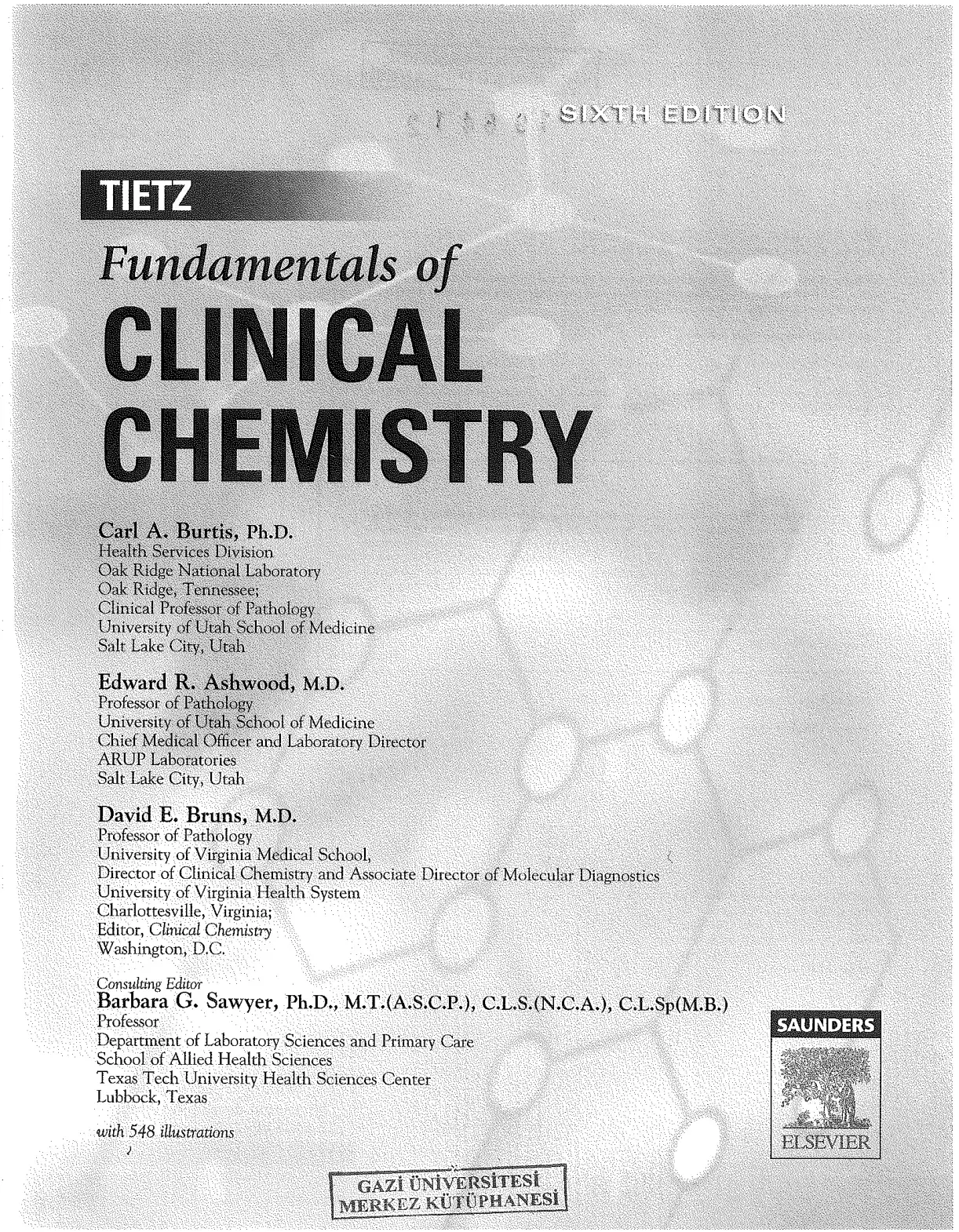 غلاف كتاب TIETZ Fundamentals of CLINICAL CHEMISTRY