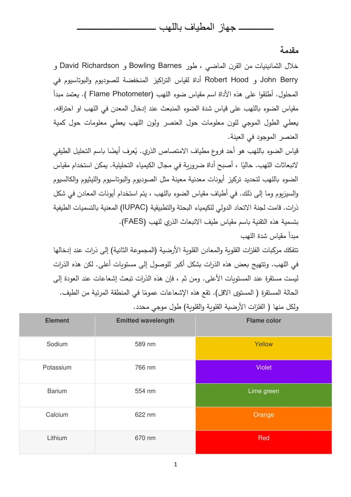 غلاف كتاب جهاز المطياف باللهب