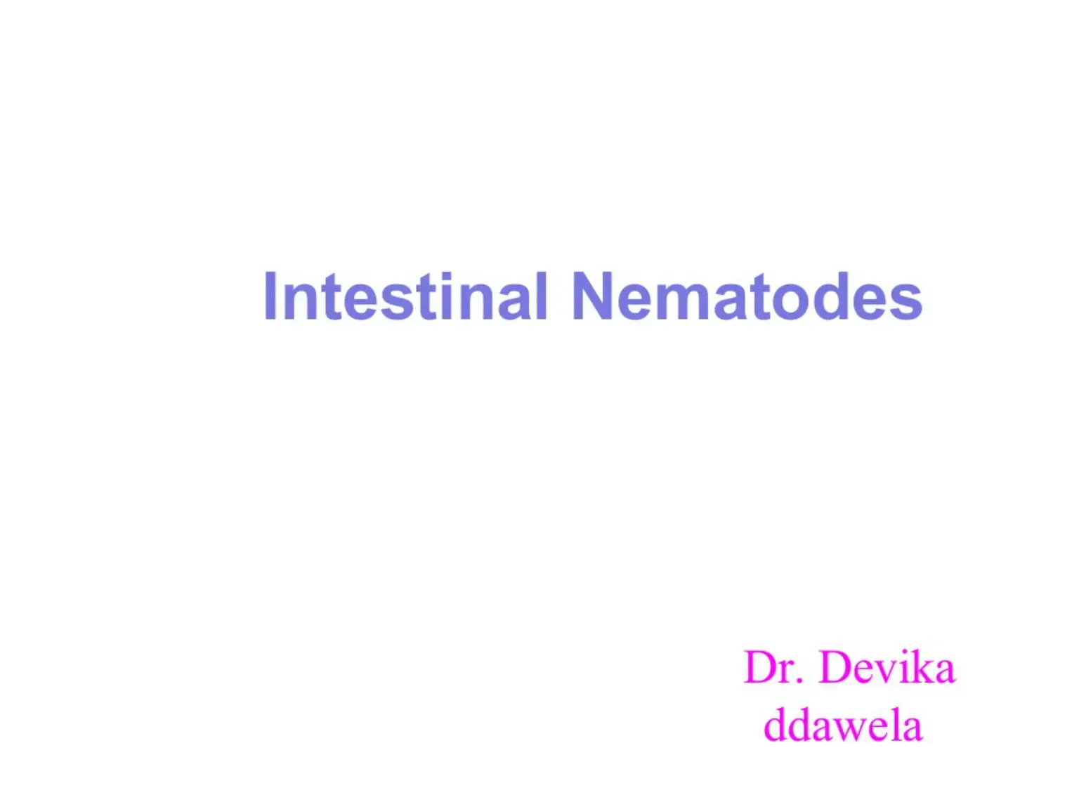 غلاف كتاب Intestinal Nematodes