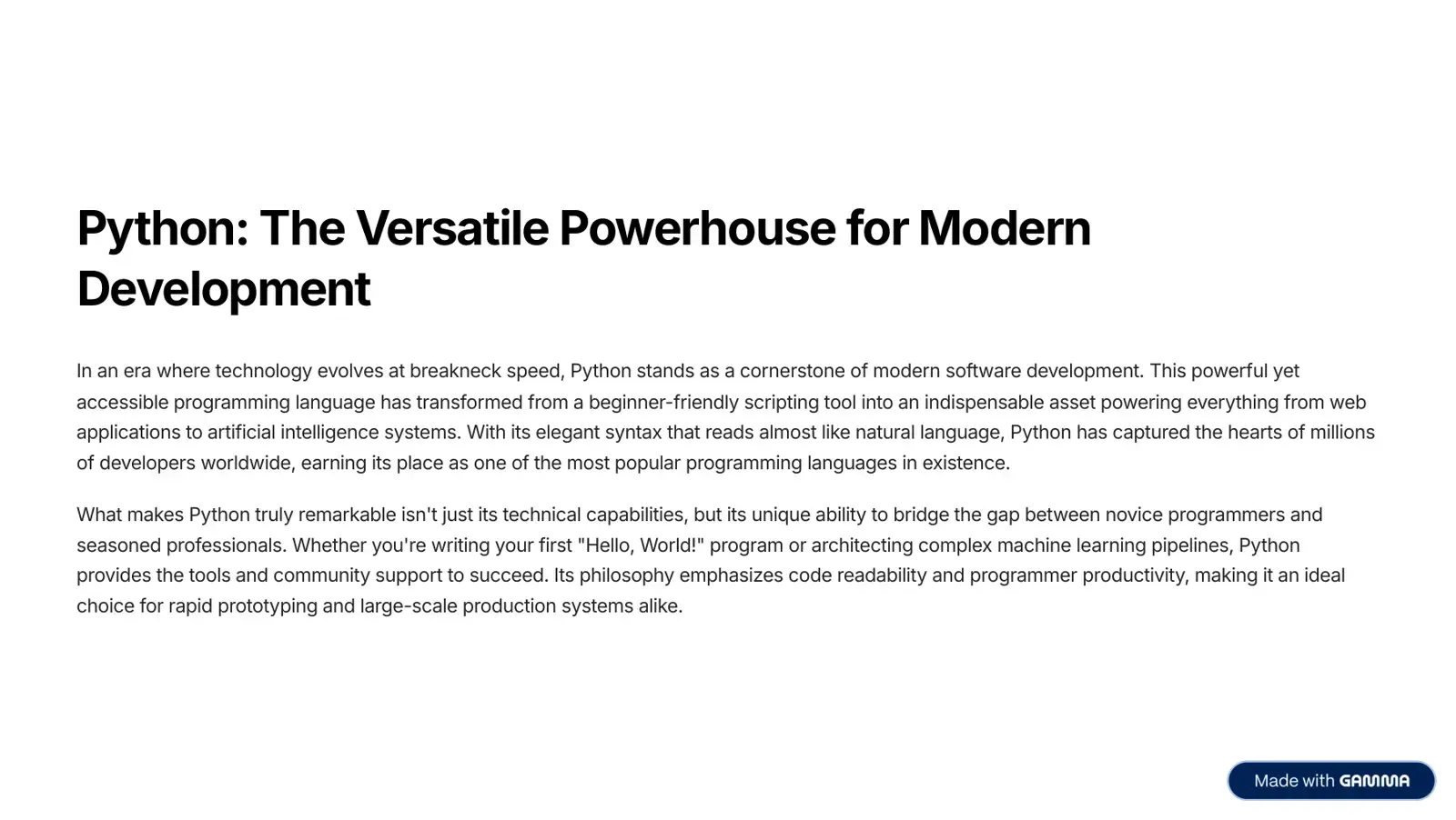 غلاف كتاب Python: The Versatile Powerhouse for Modern Development