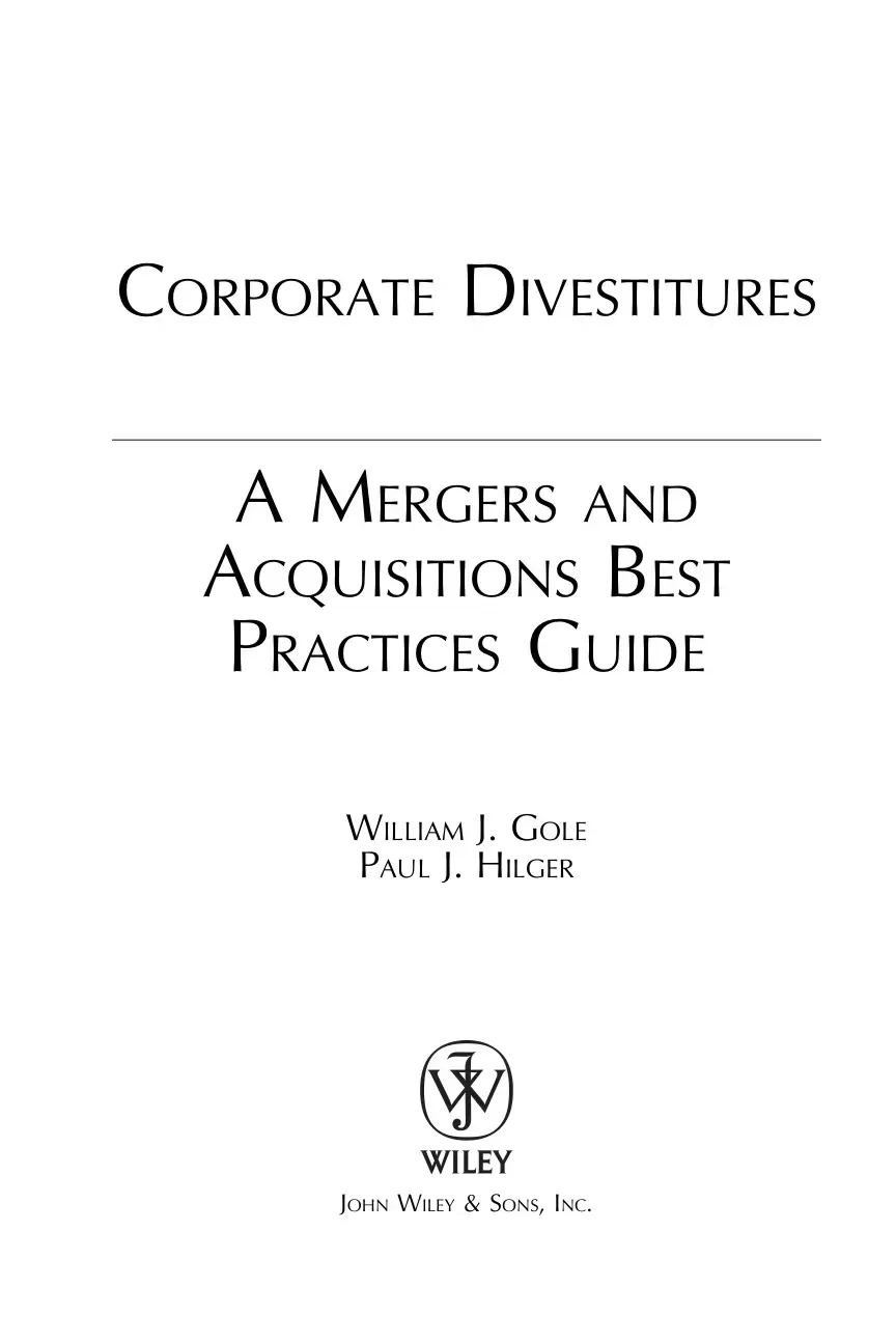 غلاف كتاب Corporate Divestitures: A Mergers and Acquisitions Best Practices Guide
