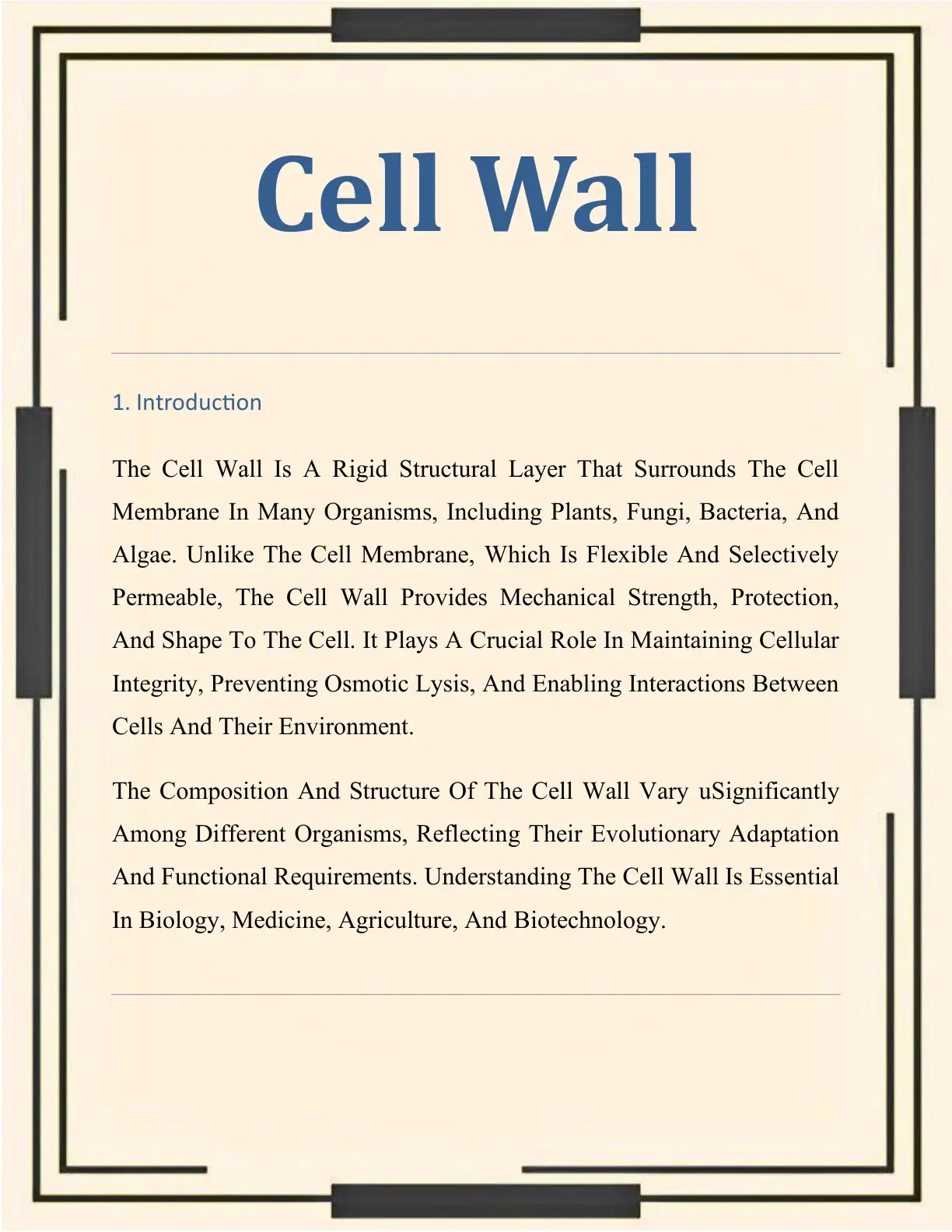 غلاف كتاب Cell Wall