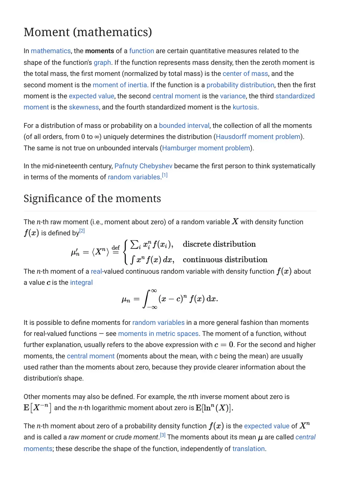غلاف كتاب Moment (mathematics)