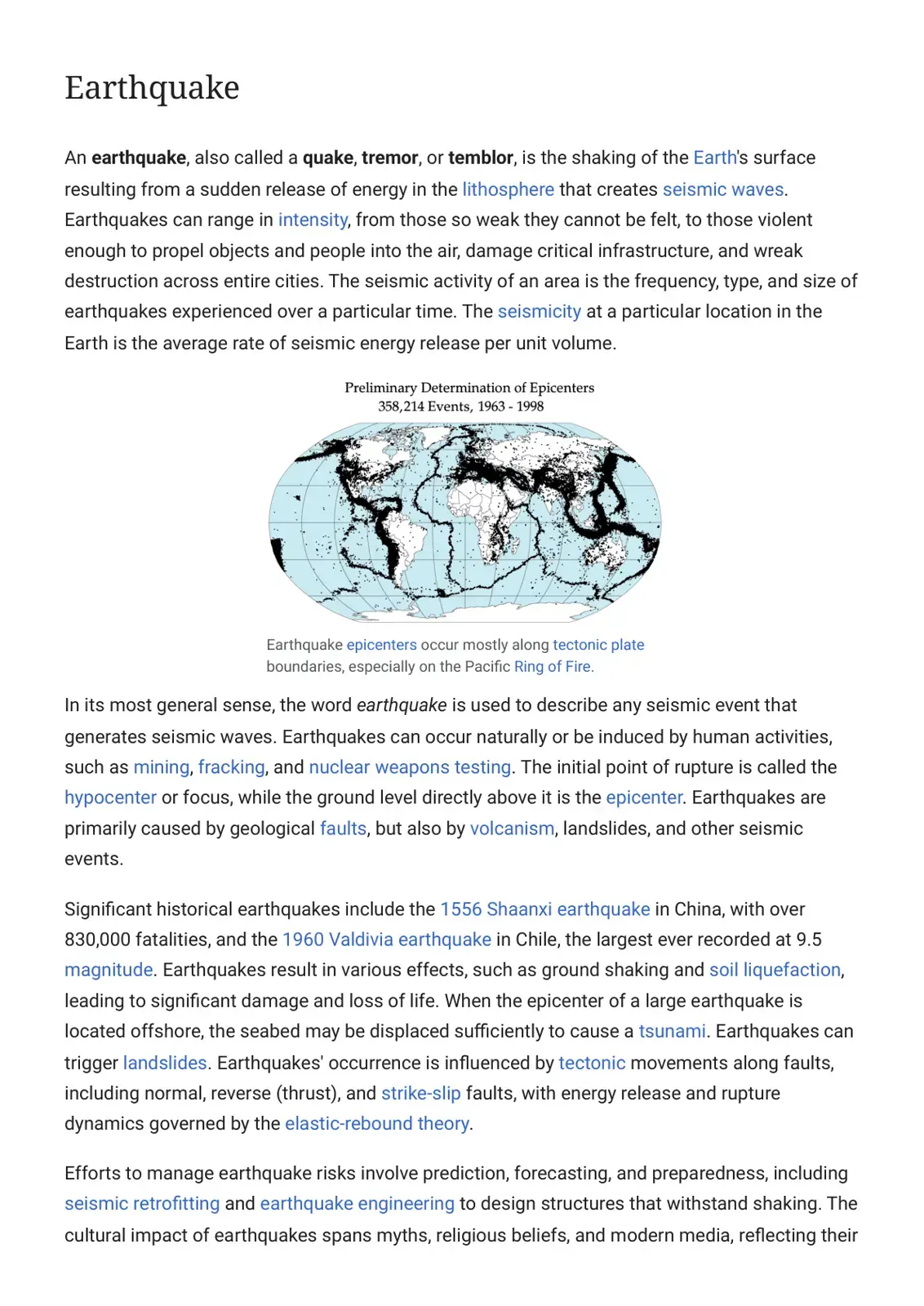 غلاف كتاب Earthquake