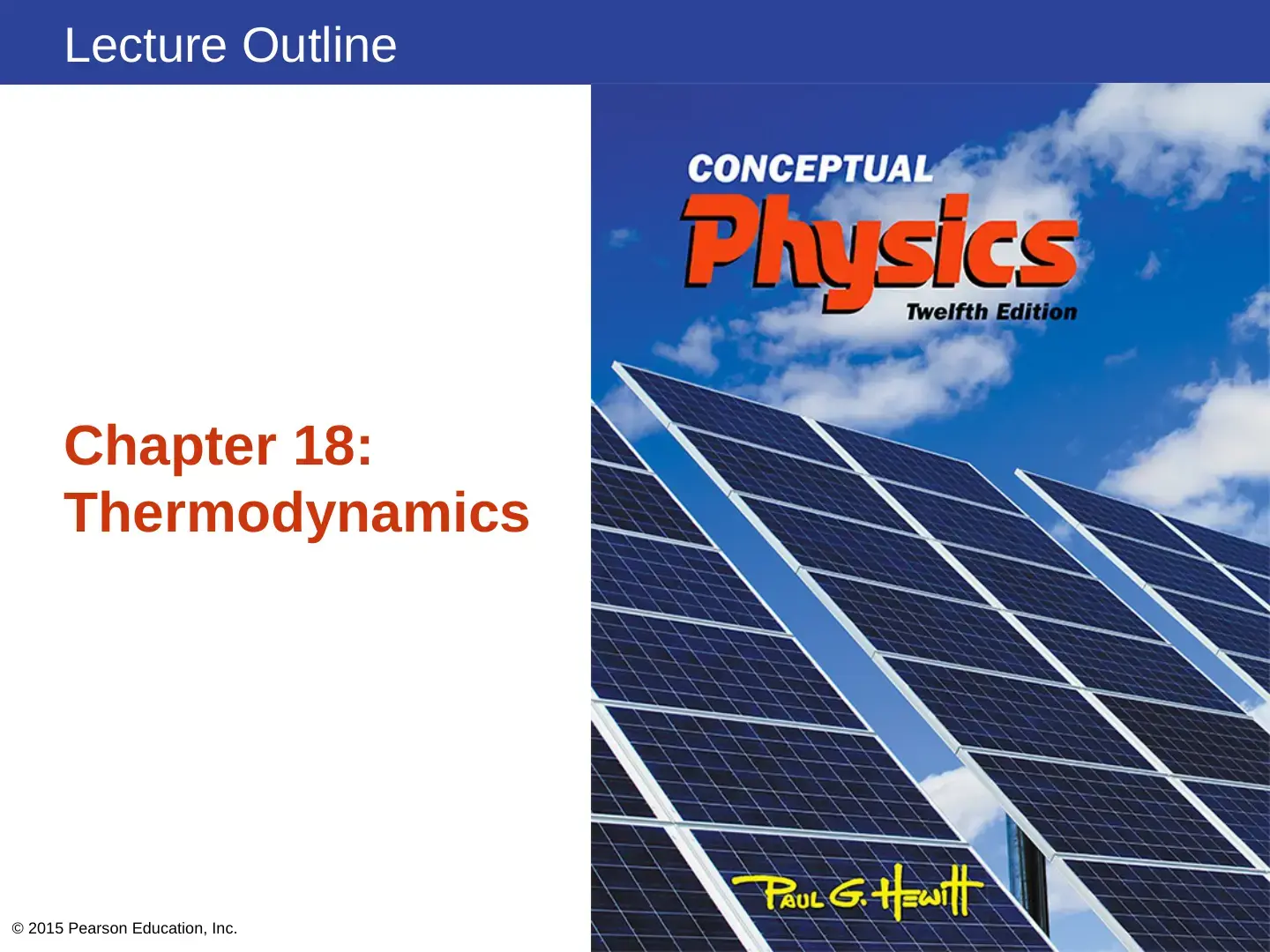 غلاف كتاب Lecture Outline Chapter 18: Thermodynamics