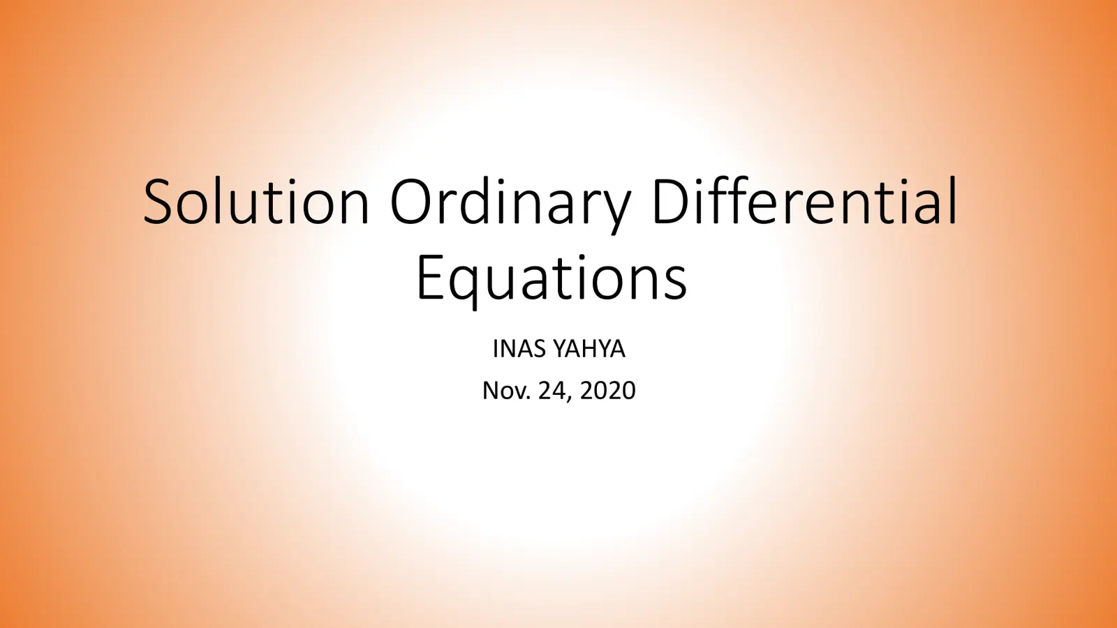 غلاف تقرير Solution Ordinary Differential Equations