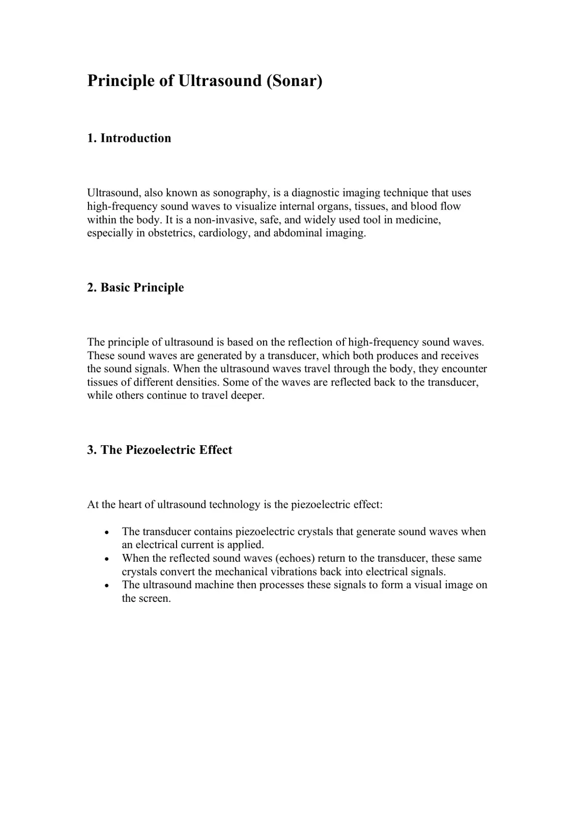 غلاف تقرير Principle of Ultrasound (Sonar)