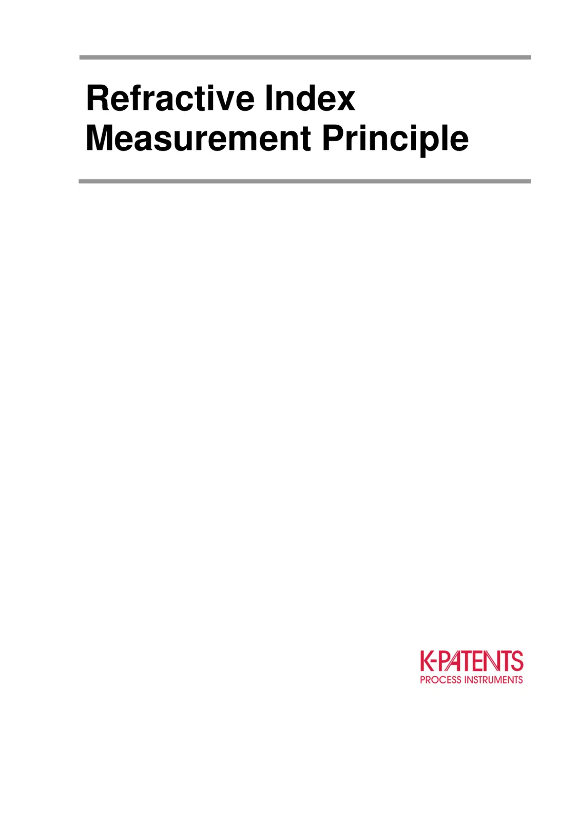 غلاف تقرير Refractive Index Measurement Principle