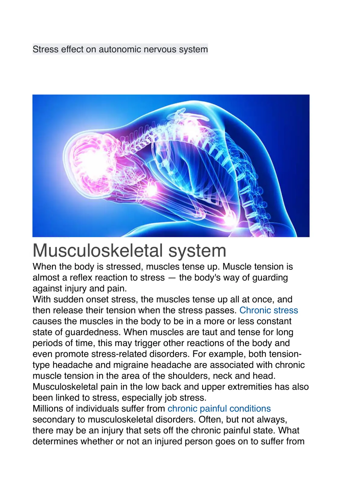 غلاف تقرير Stress Effect on Autonomic Nervous System and Musculoskeletal System