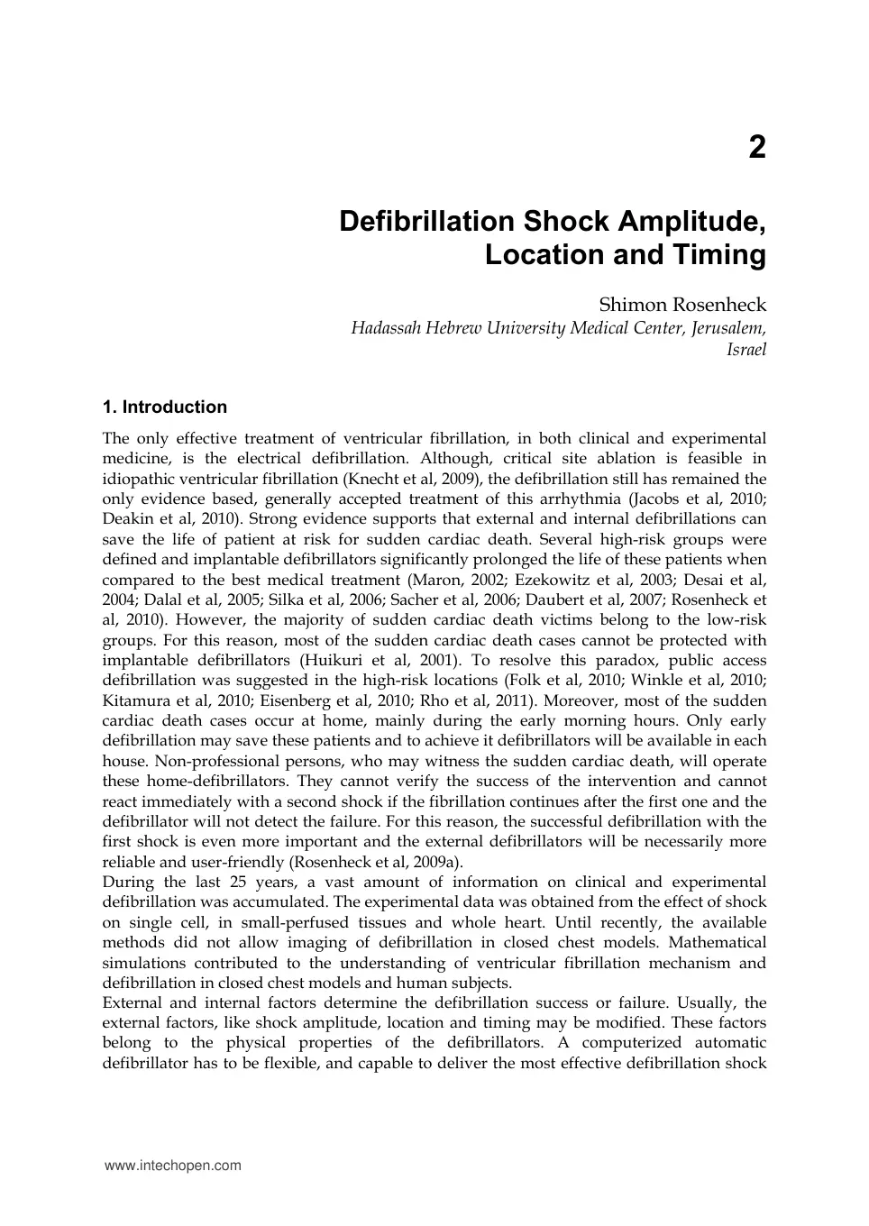 غلاف تقرير Defibrillation Shock Amplitude, Location and Timing