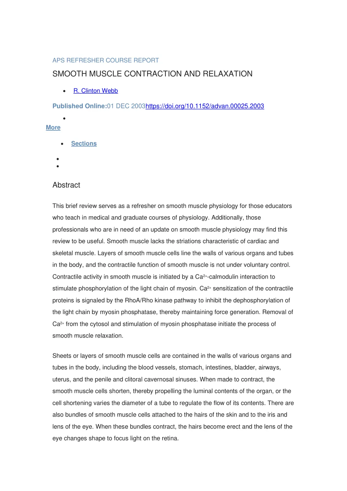غلاف تقرير Smooth Muscle Contraction and Relaxation