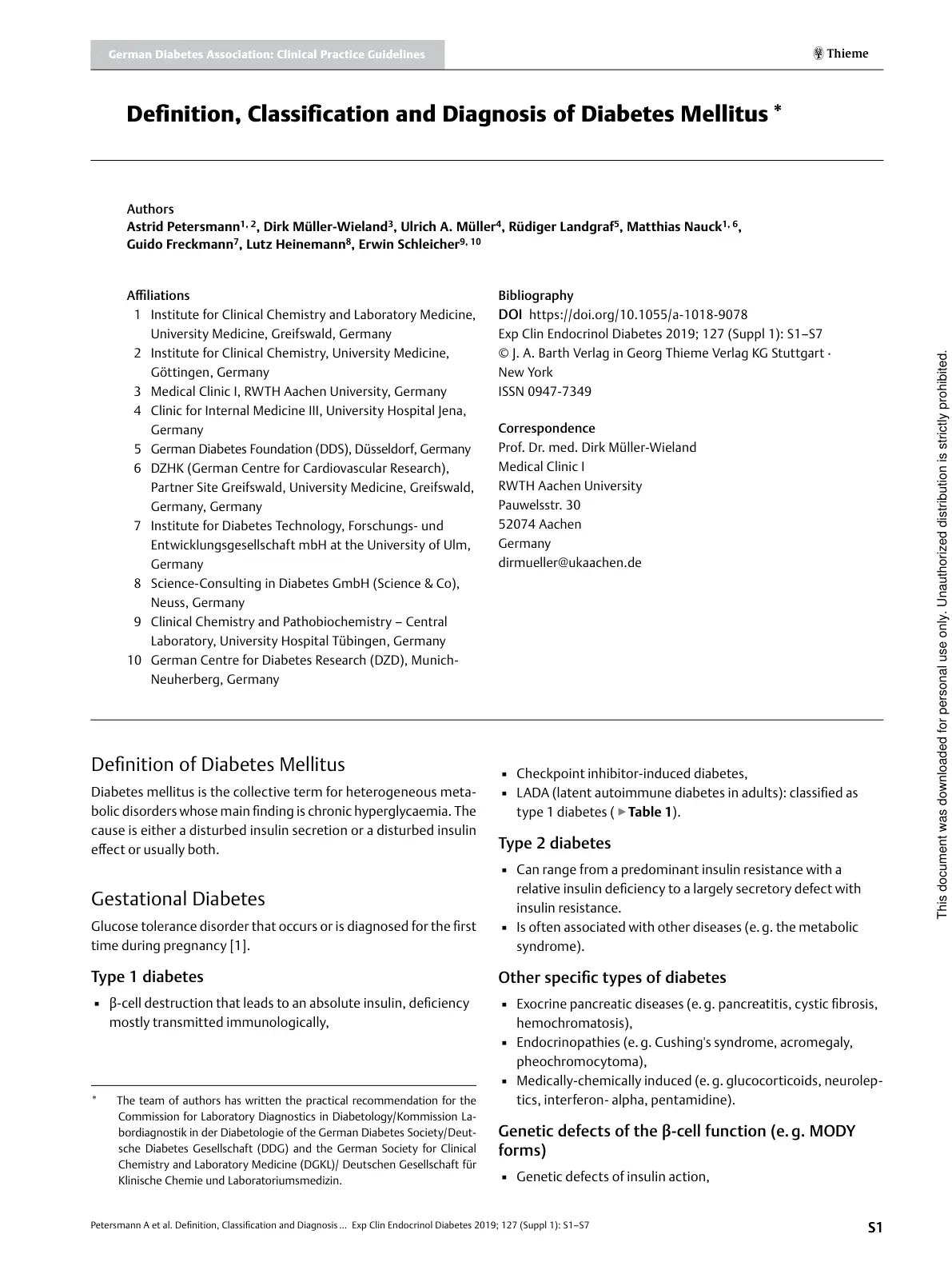 غلاف تقرير German Diabetes Association: Clinical Practice Guidelines