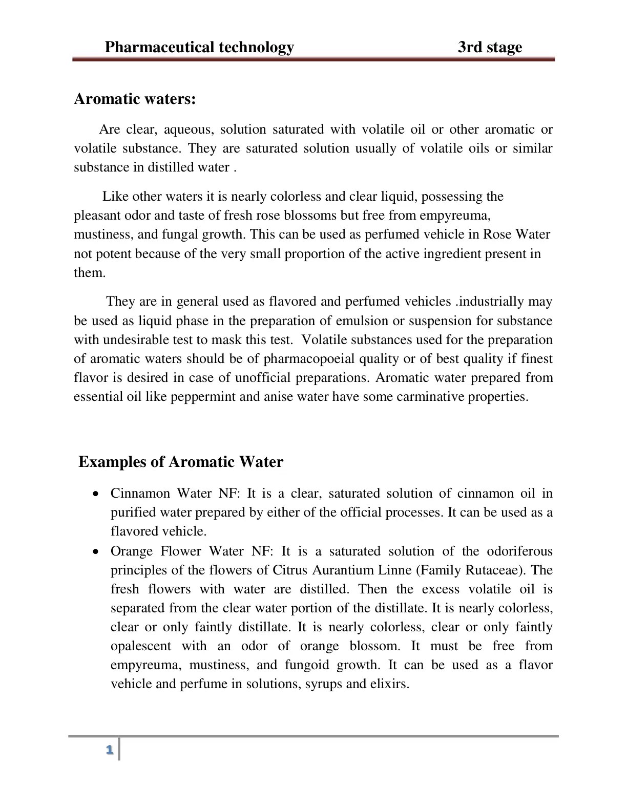 غلاف تقرير Pharmaceutical technology 3rd stage