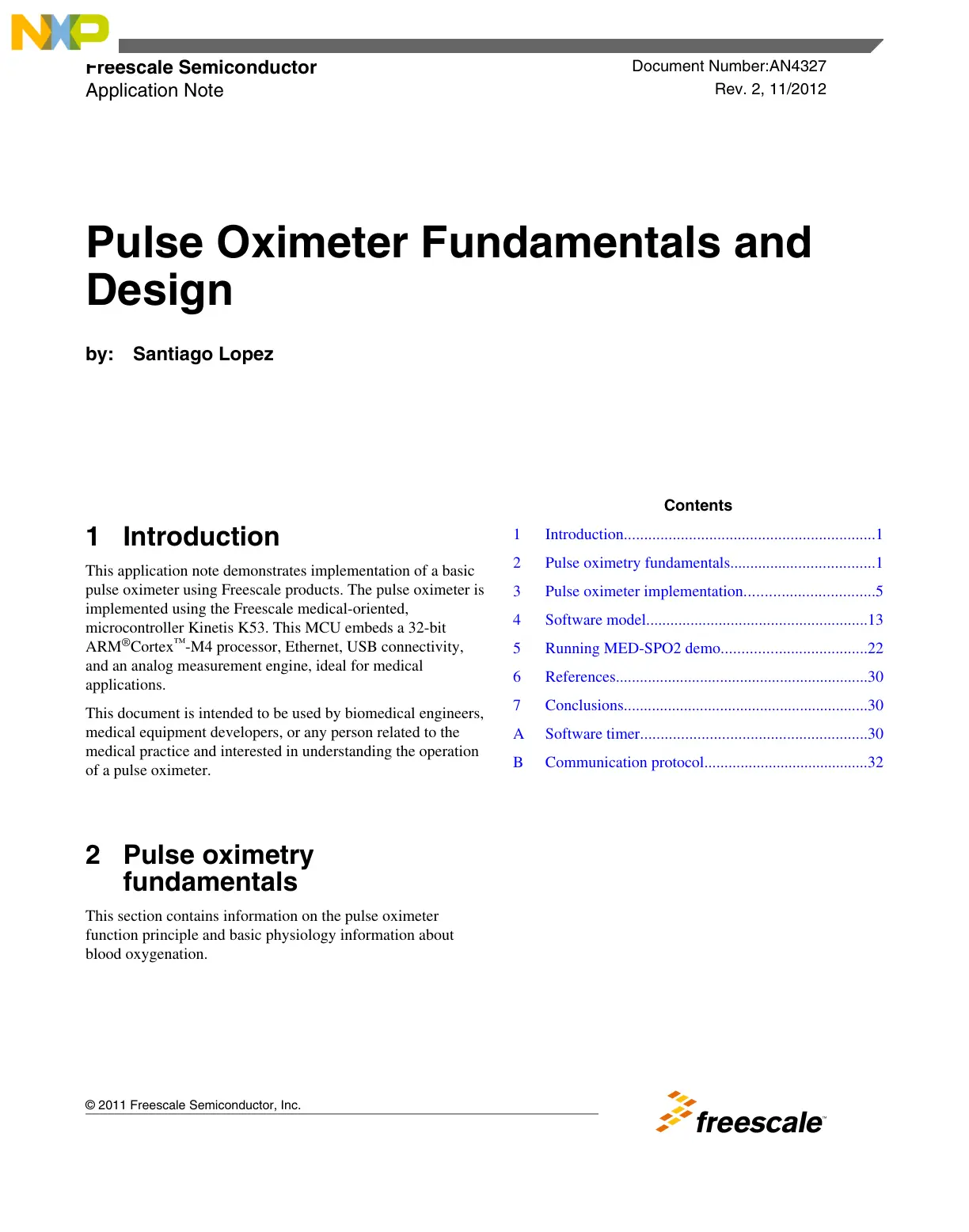 غلاف تقرير Pulse Oximeter Fundamentals and Design