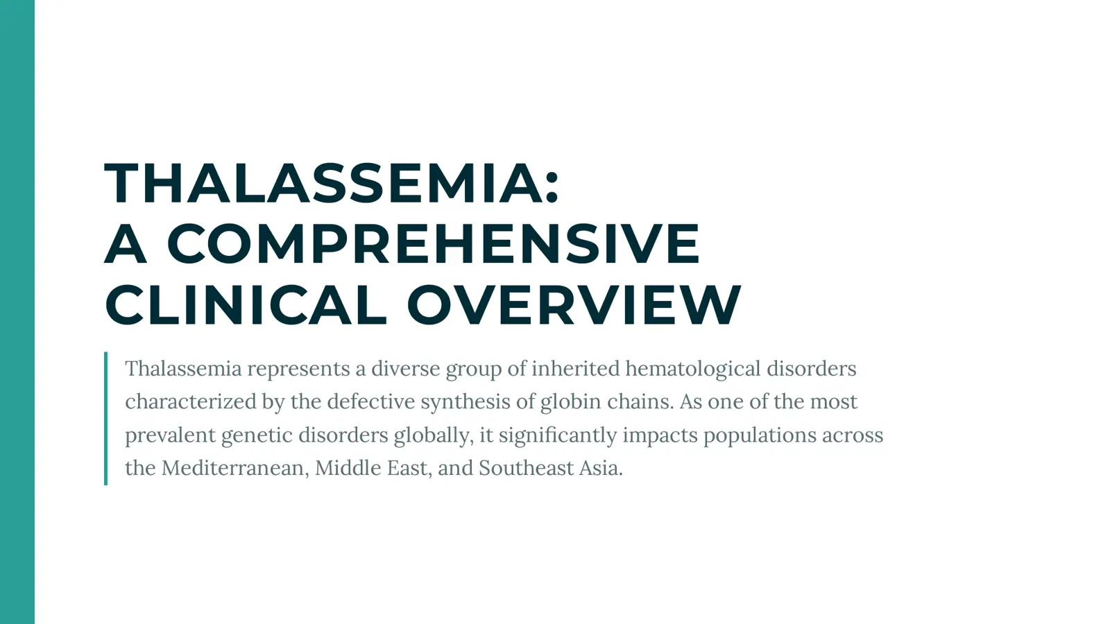 غلاف تقرير Thalassemia: A Comprehensive Clinical Overview