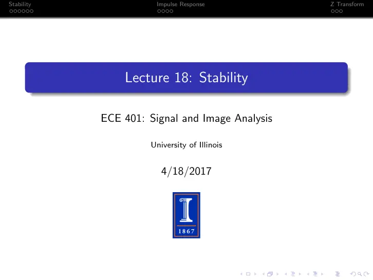غلاف تقرير Lecture 18: Stability