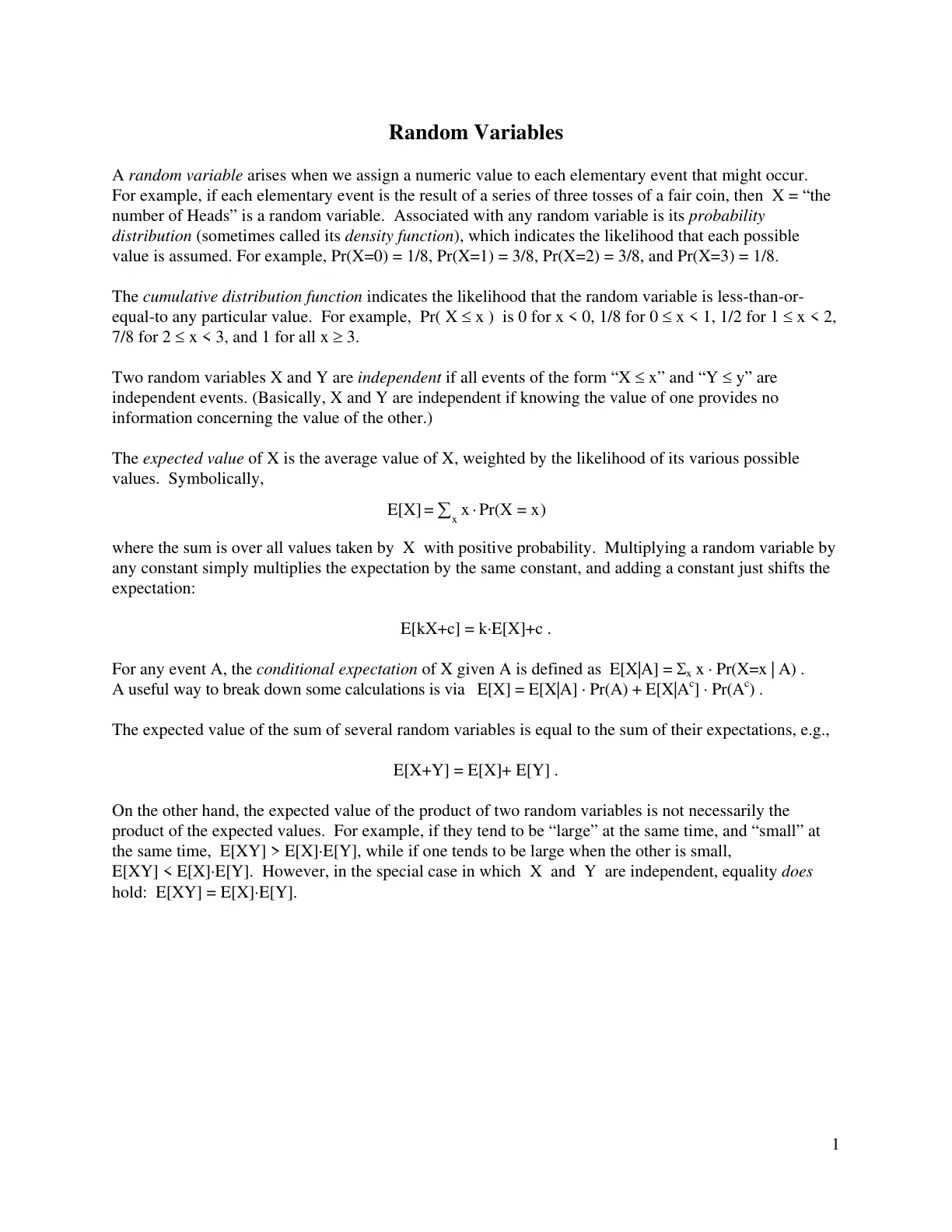 غلاف تقرير Random Variables