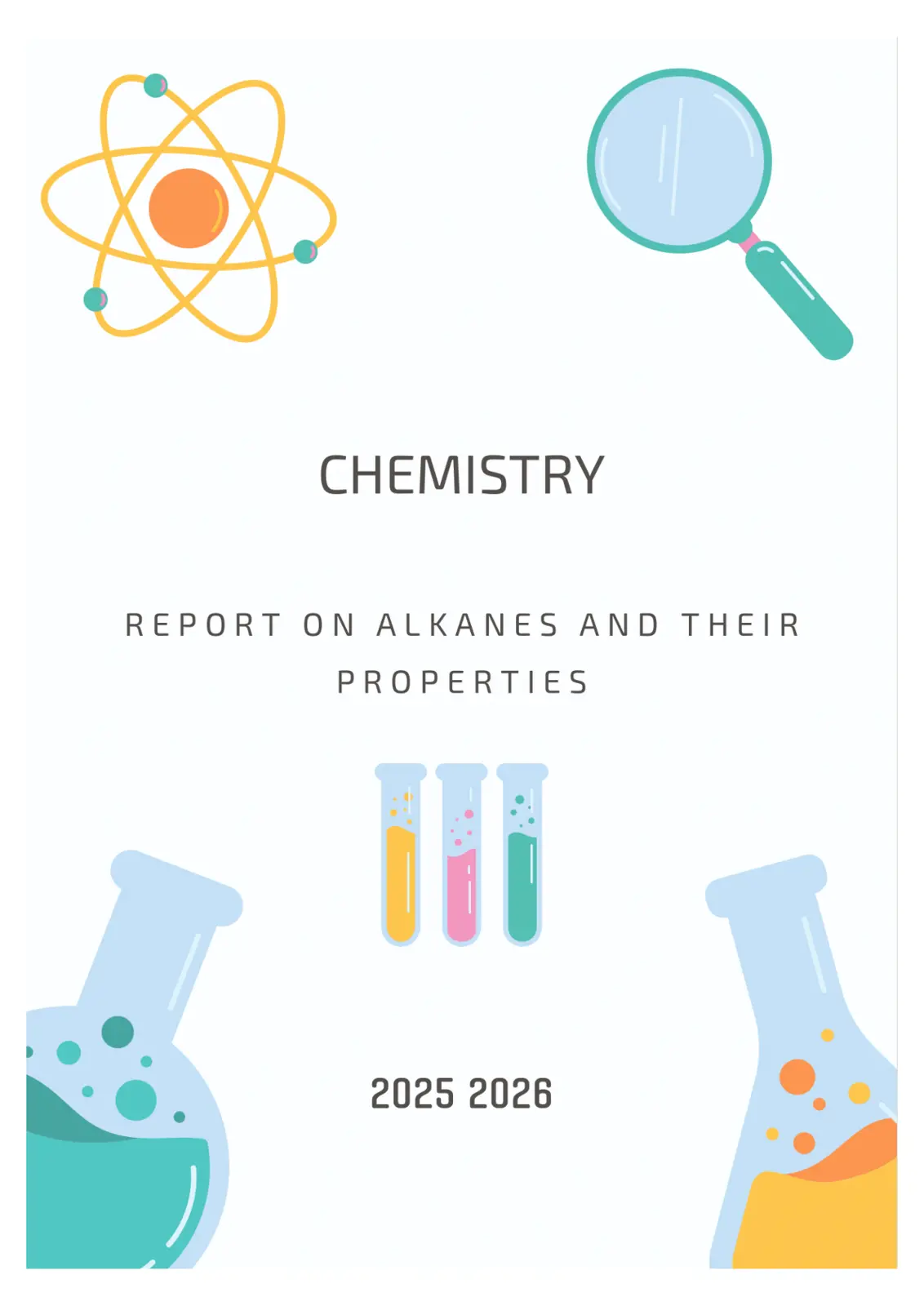 غلاف تقرير Report on Alkanes and Their Properties