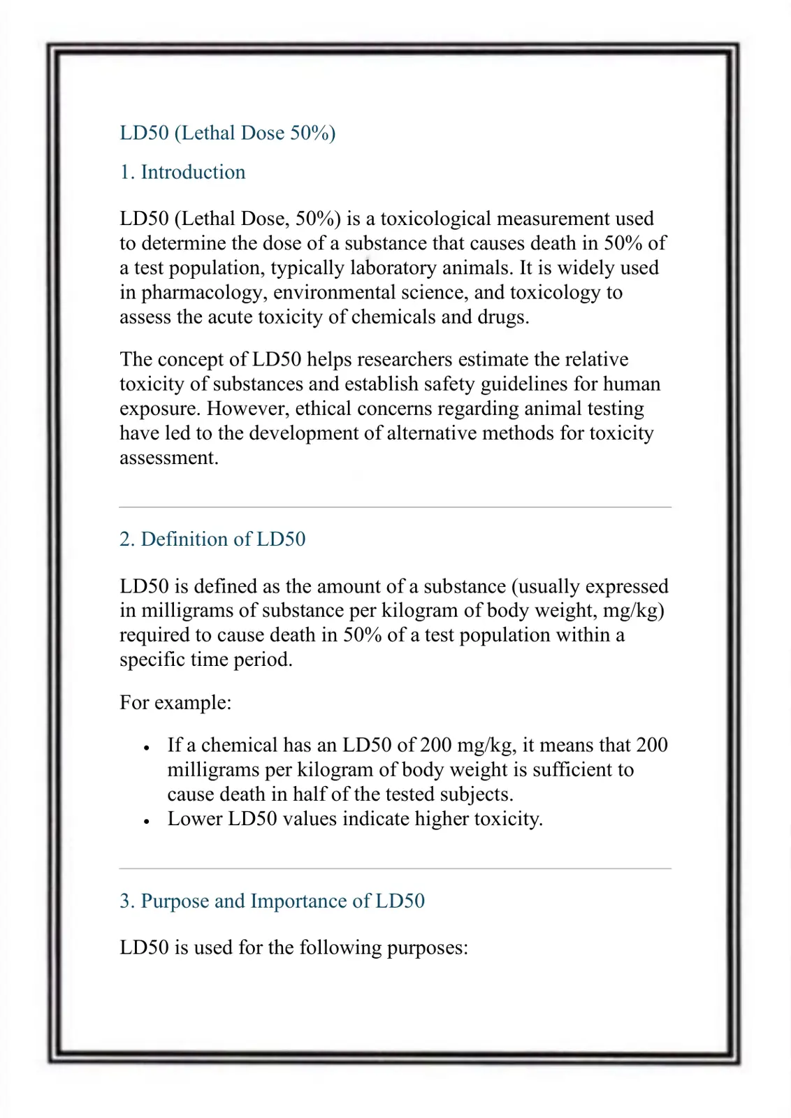 غلاف تقرير LD50 (Lethal Dose 50%)