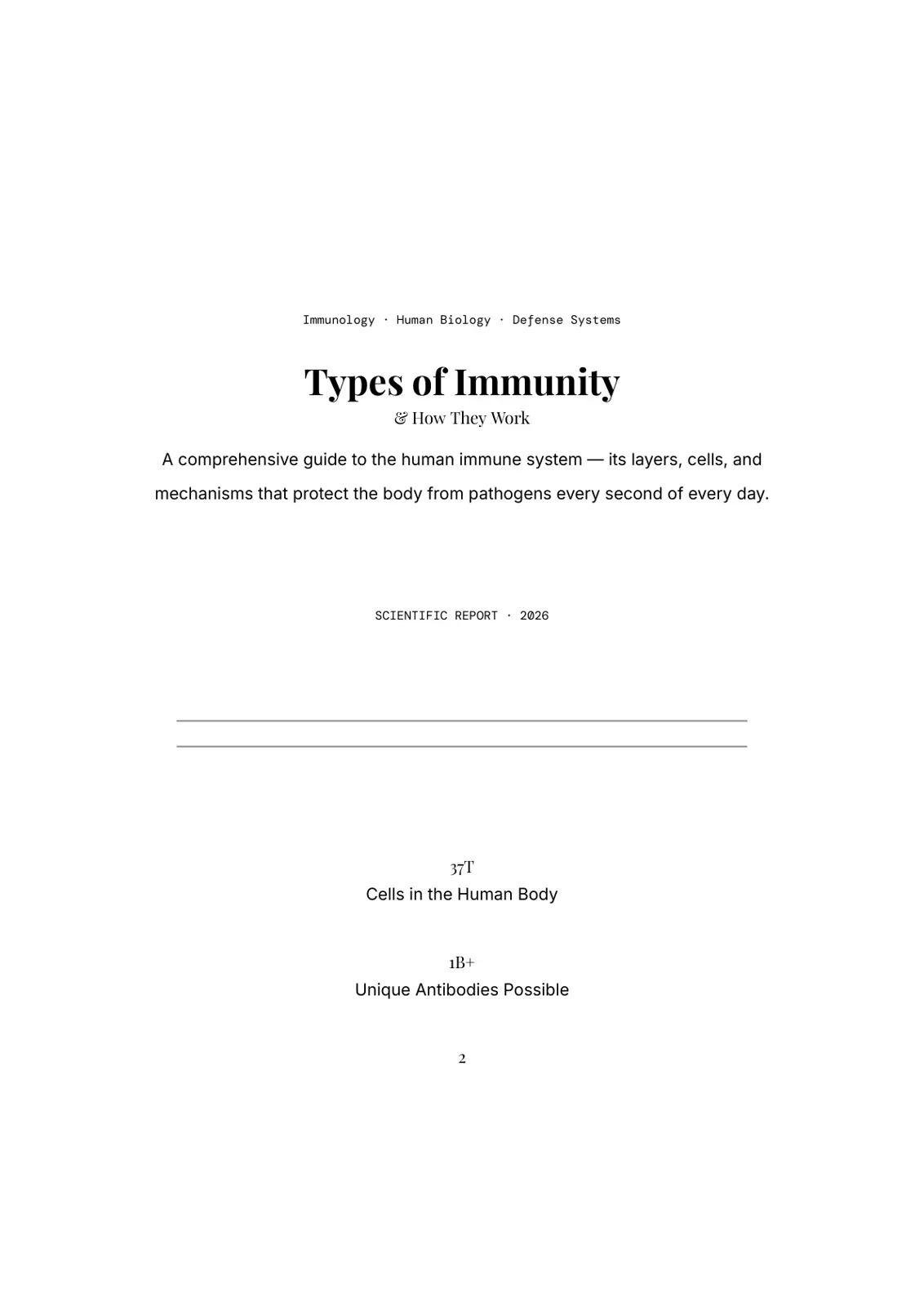 غلاف تقرير Immunology Human Biology Defense Systems
