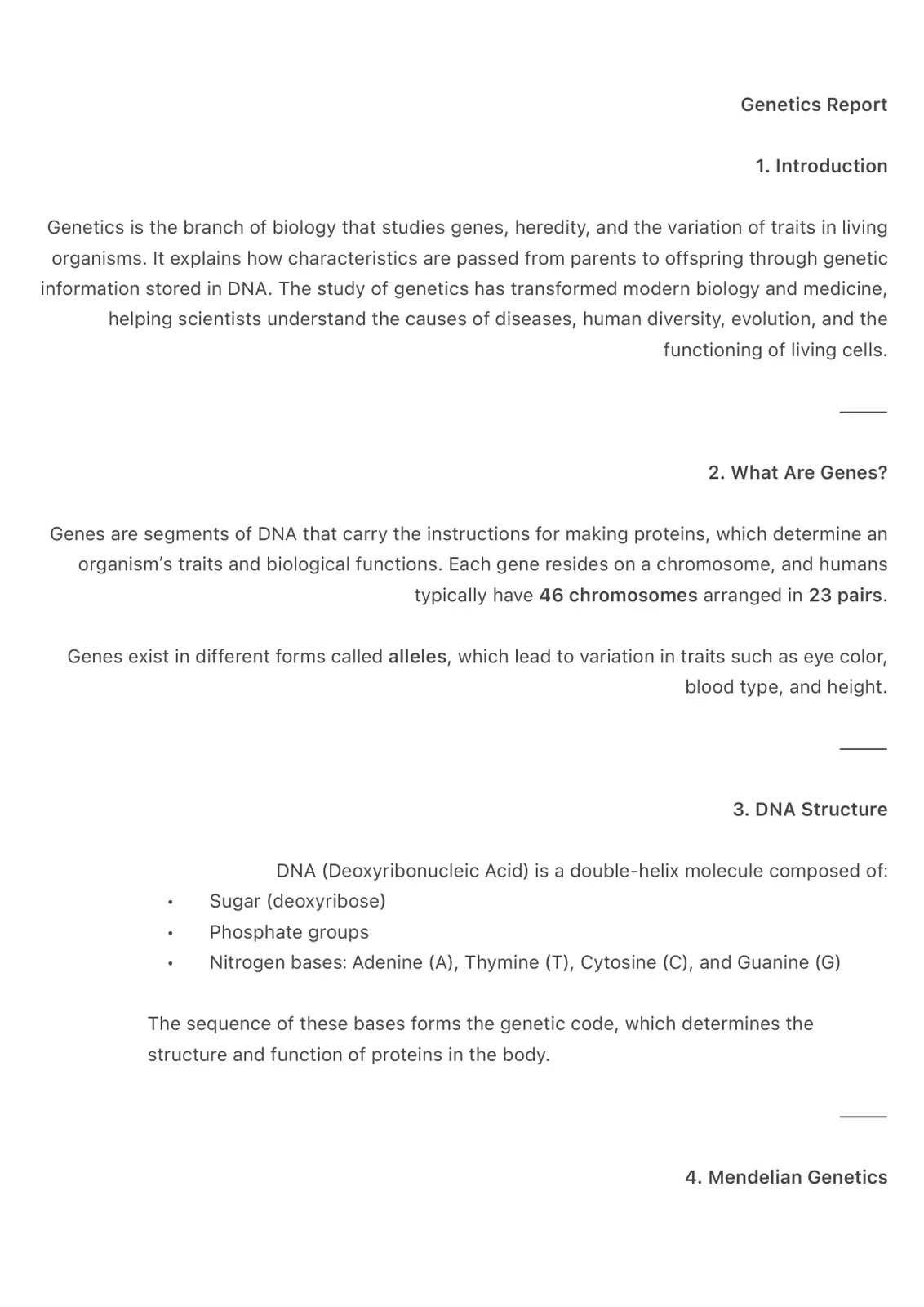 غلاف تقرير Genetics Report