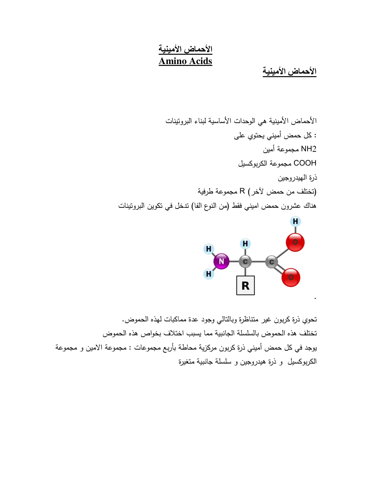 غلاف تقرير الأحماض الأمينية – Amino Acids