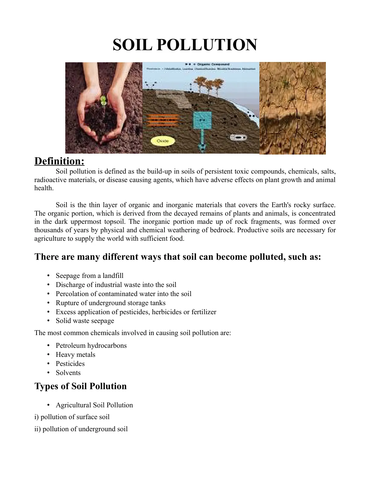 غلاف تقرير Soil Pollution