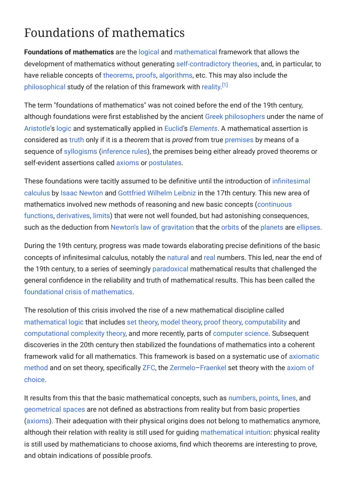 غلاف تقرير Foundations of mathematics
