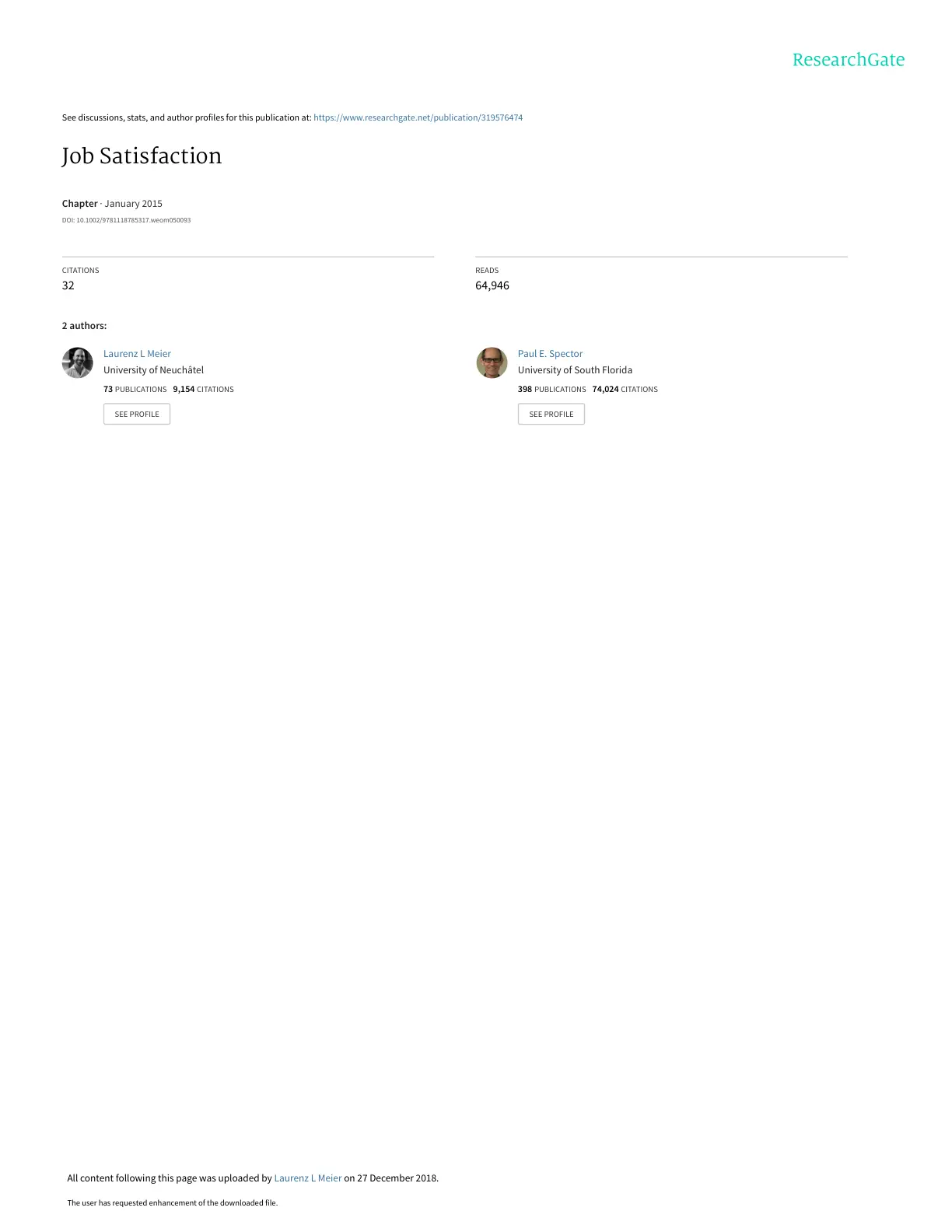 غلاف تقرير Job Satisfaction