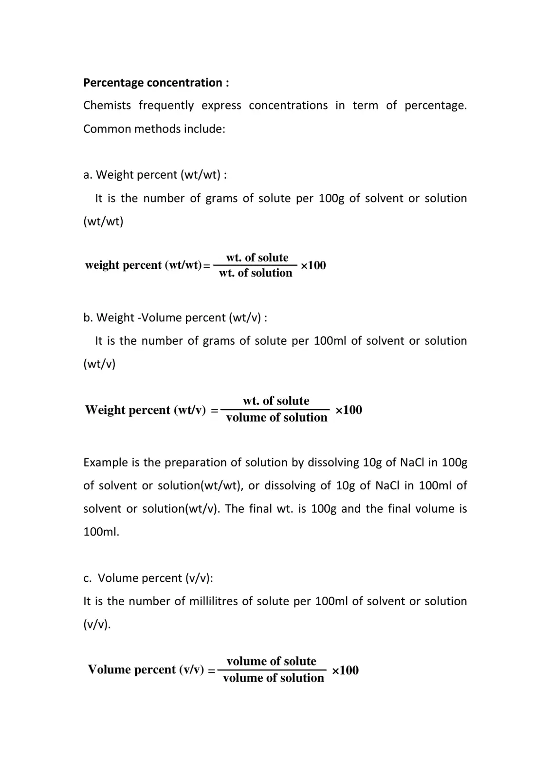 غلاف تقرير Percentage concentration
