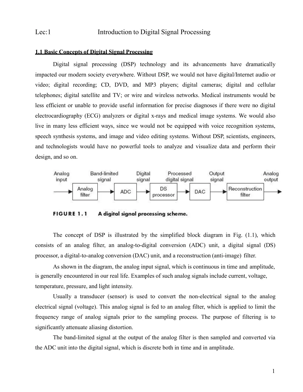 غلاف تقرير Introduction to Digital Signal Processing