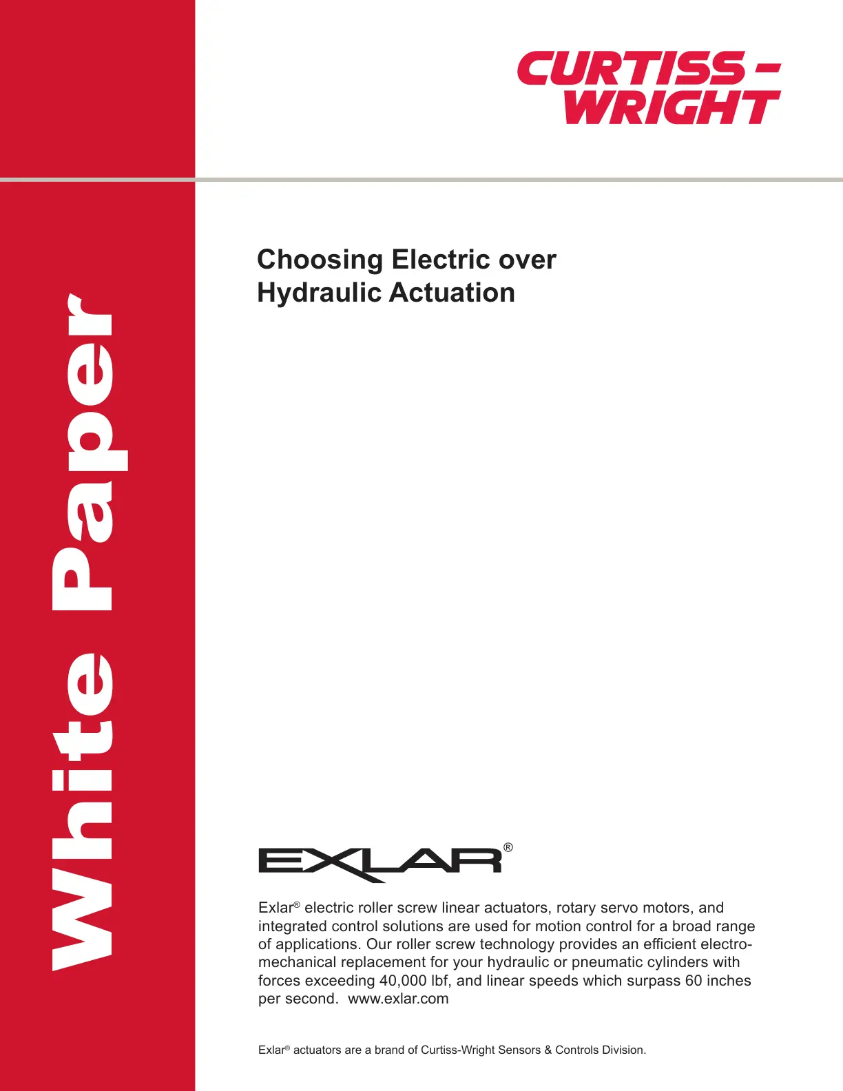 غلاف تقرير Choosing Electric over Hydraulic Actuation