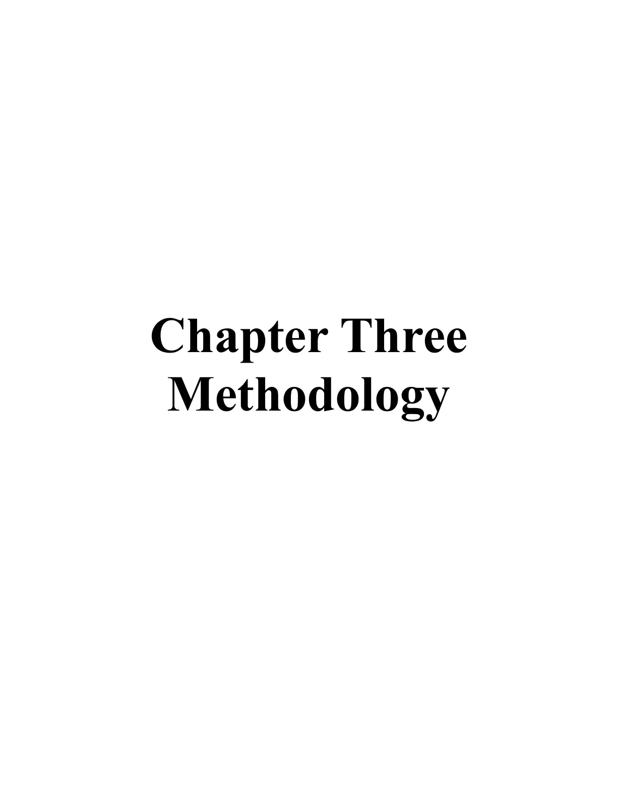 غلاف تقرير Chapter Three Methodology