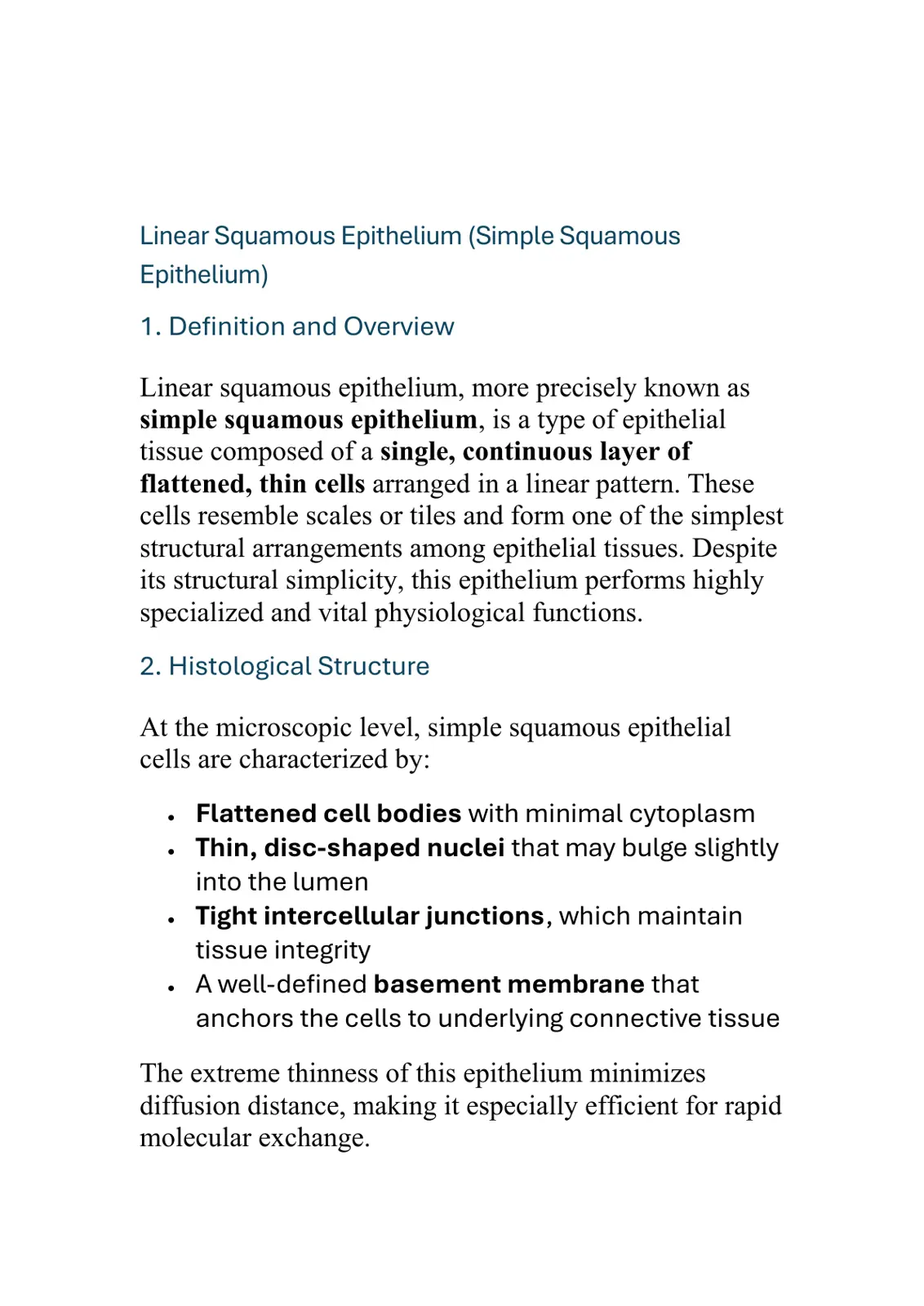 غلاف تقرير Linear Squamous Epithelium (Simple Squamous Epithelium)