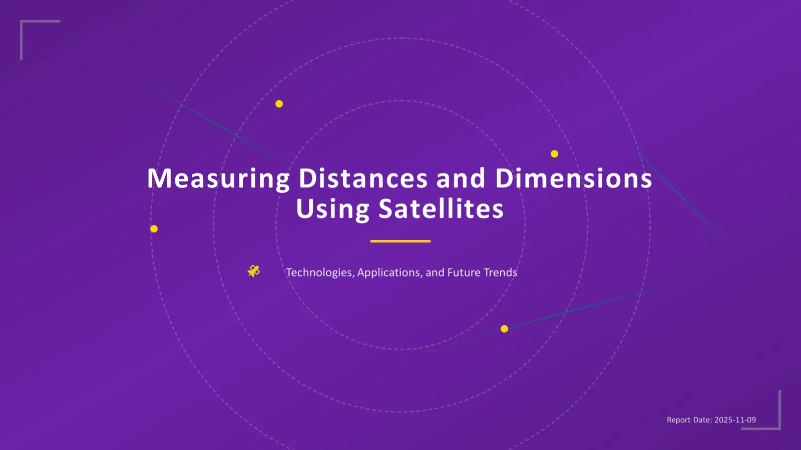 غلاف تقرير Measuring Distances and Dimensions Using Satellites