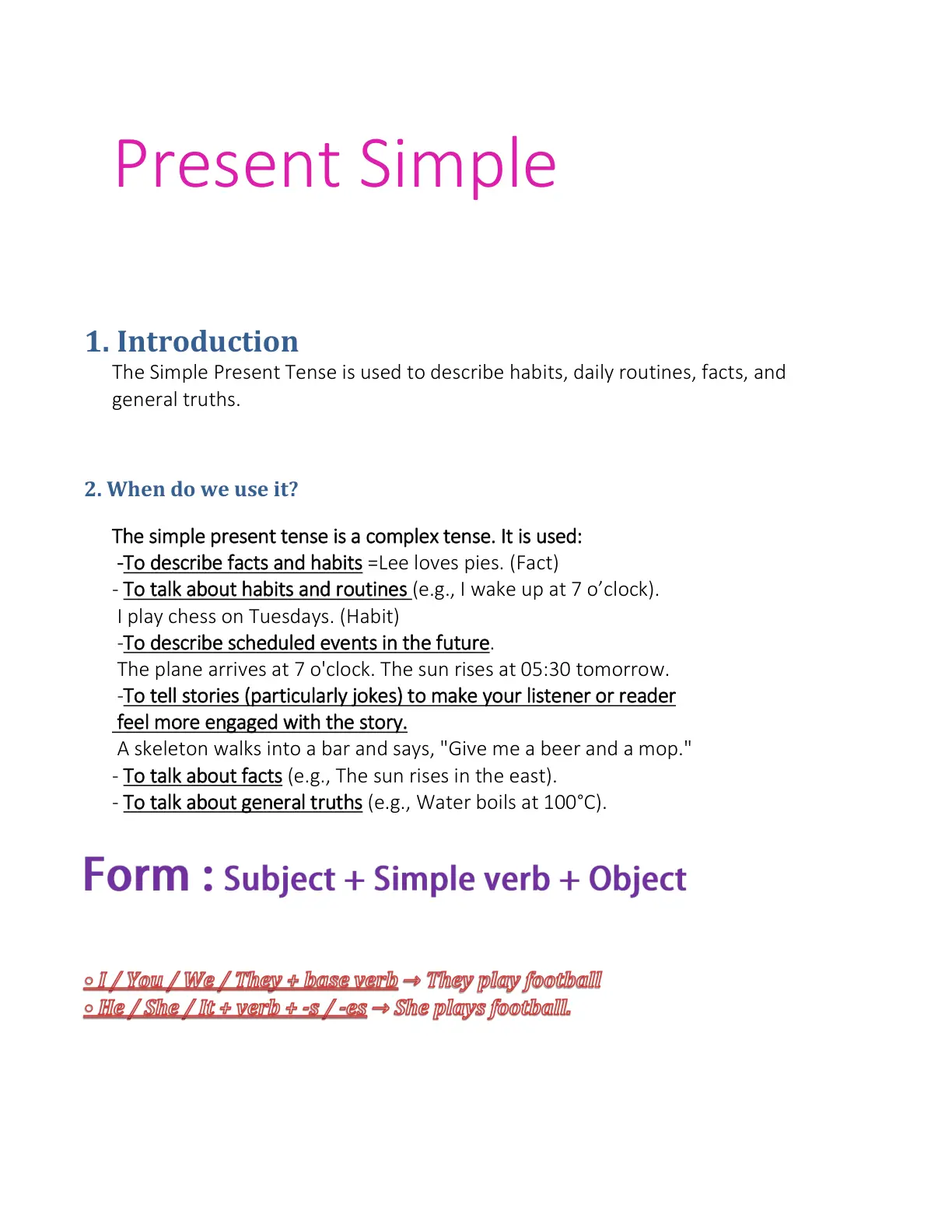 غلاف تقرير Present Simple Lecture