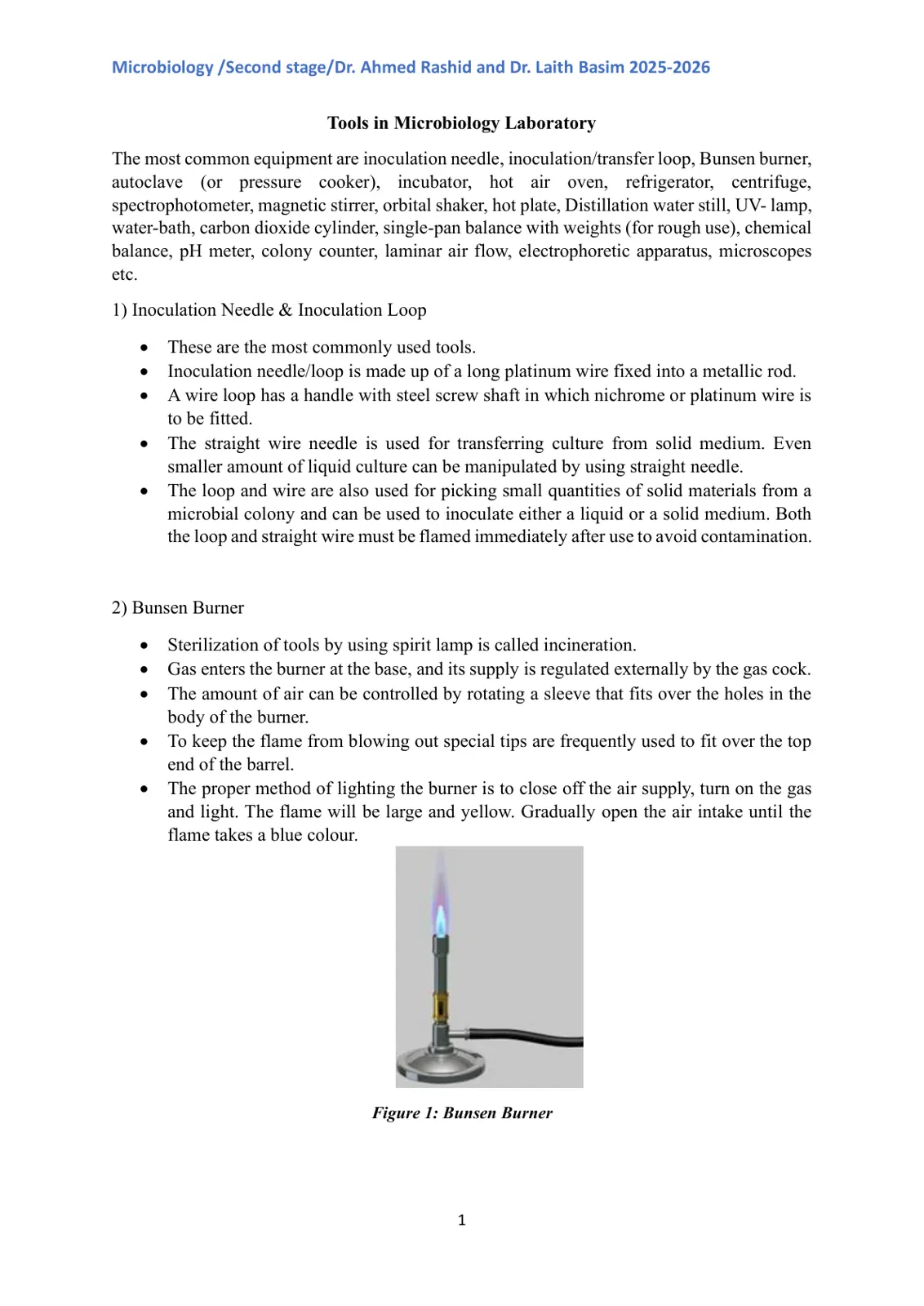 غلاف تقرير Tools in Microbiology Laboratory