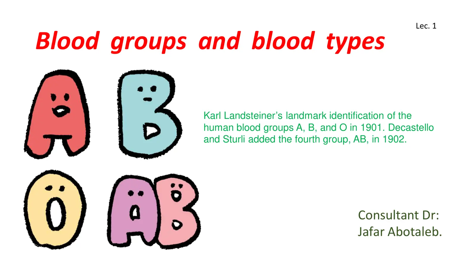 غلاف تقرير Blood groups and blood types