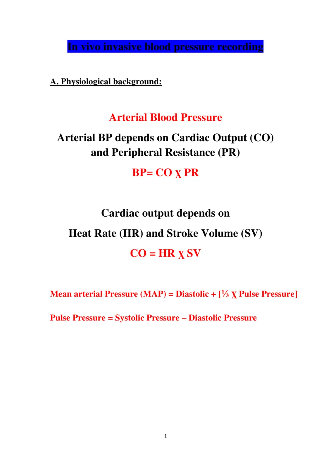 غلاف تقرير In vivo invasive blood pressure recording