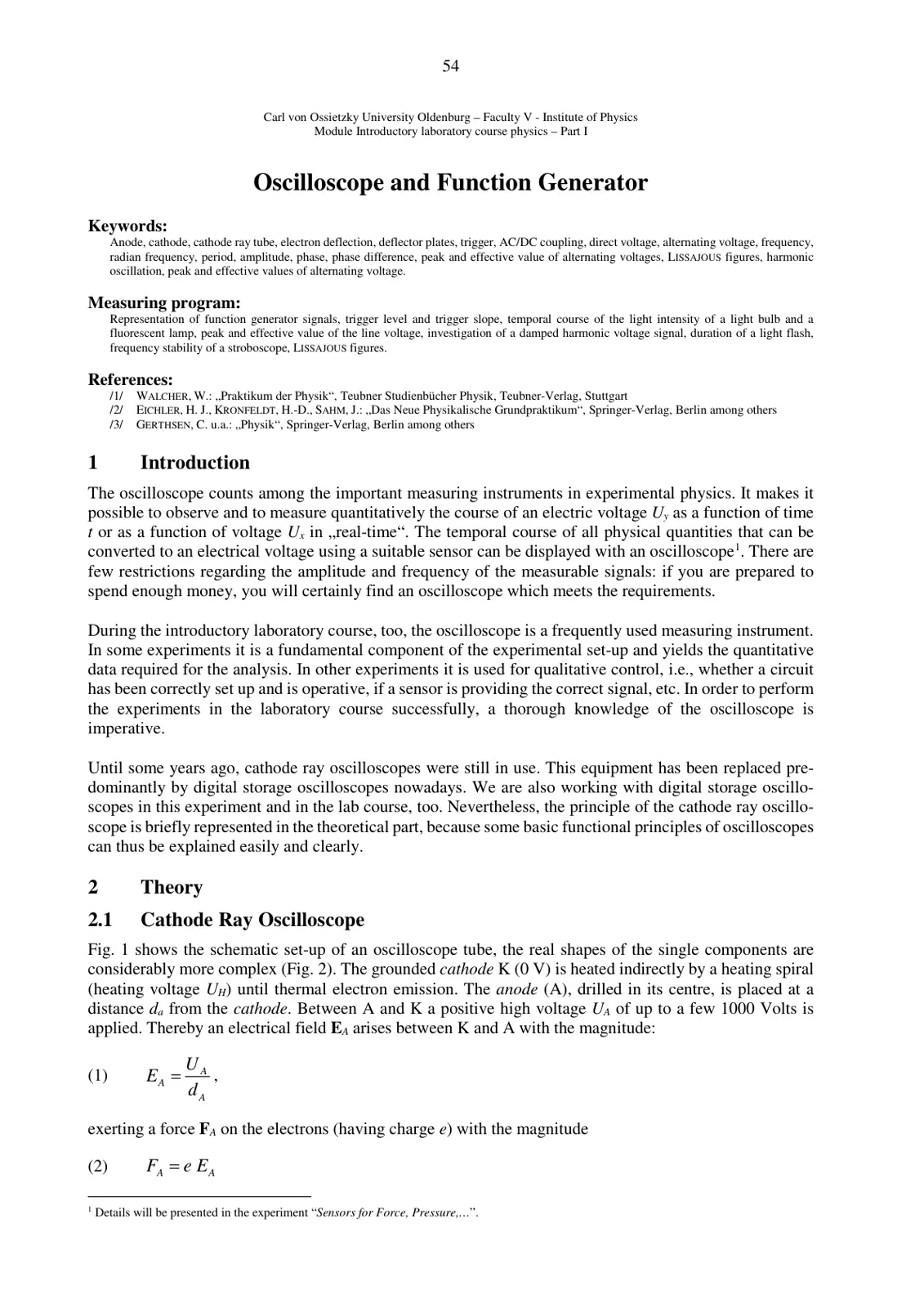 غلاف تقرير Oscilloscope and Function Generator