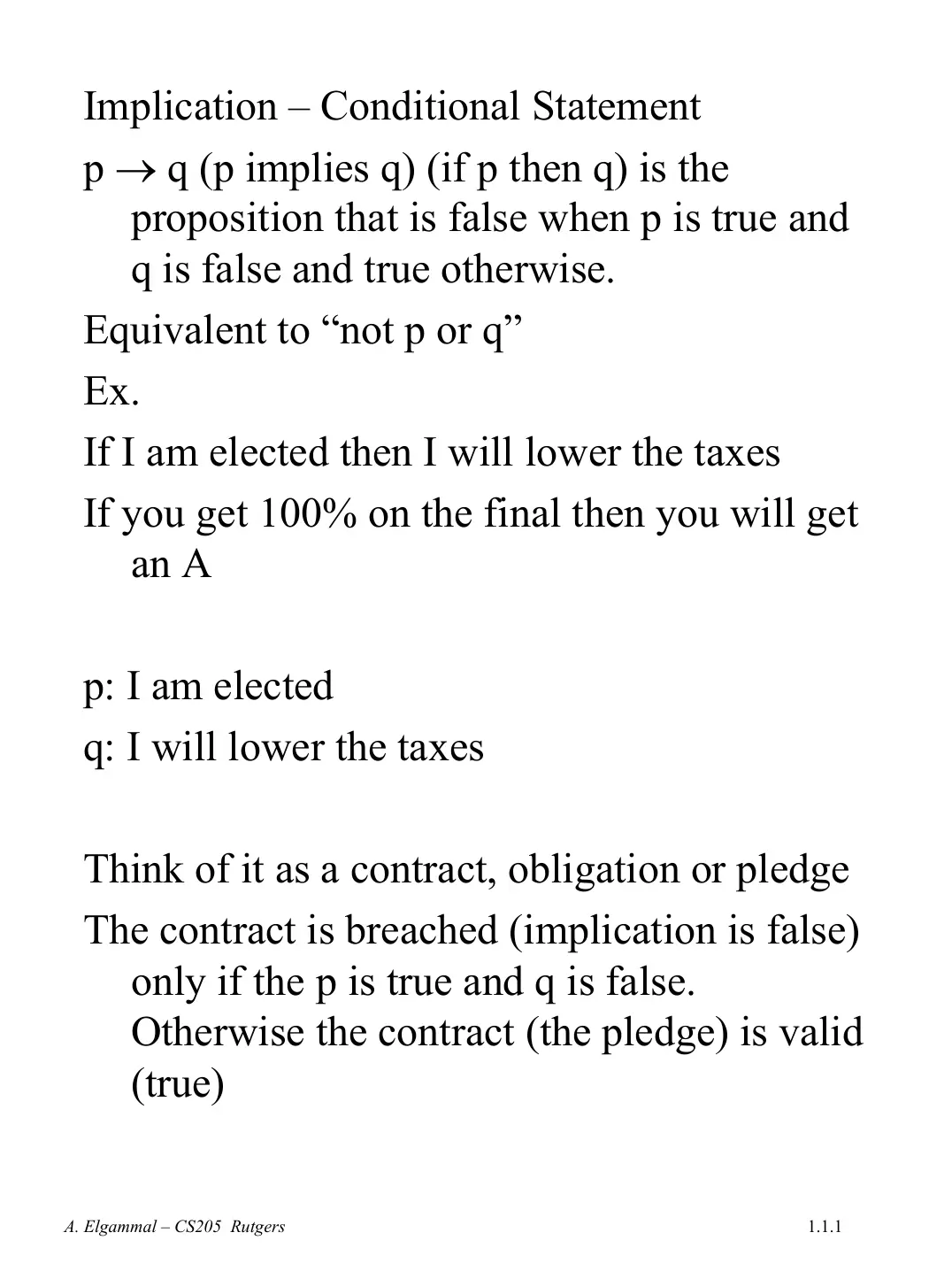 غلاف تقرير Implication Conditional Statement