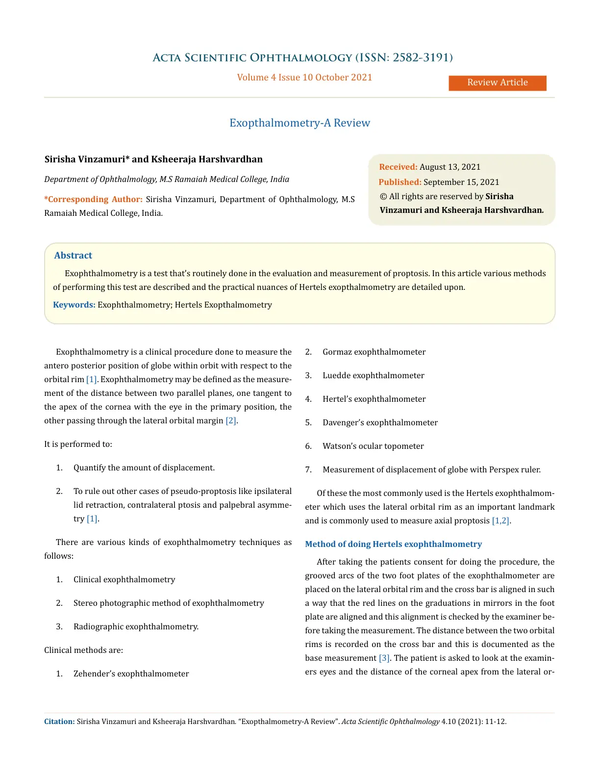 غلاف تقرير Exophthalmometry – A Review