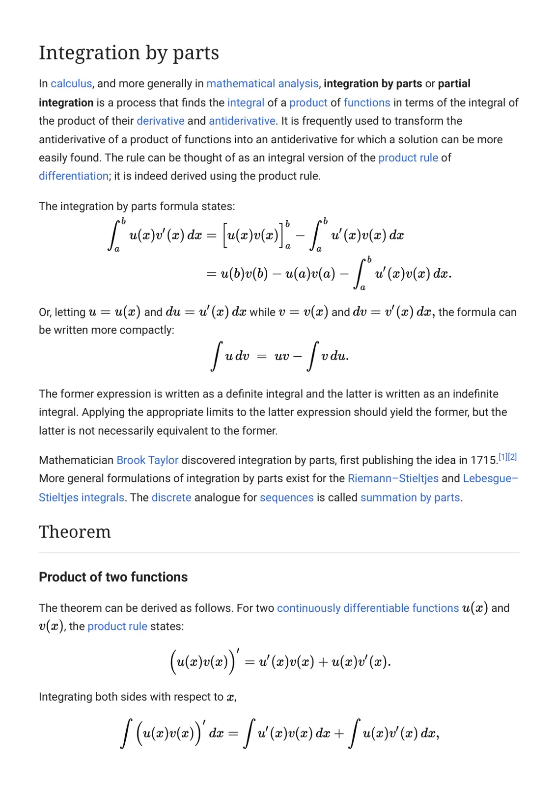 غلاف تقرير Integration by parts