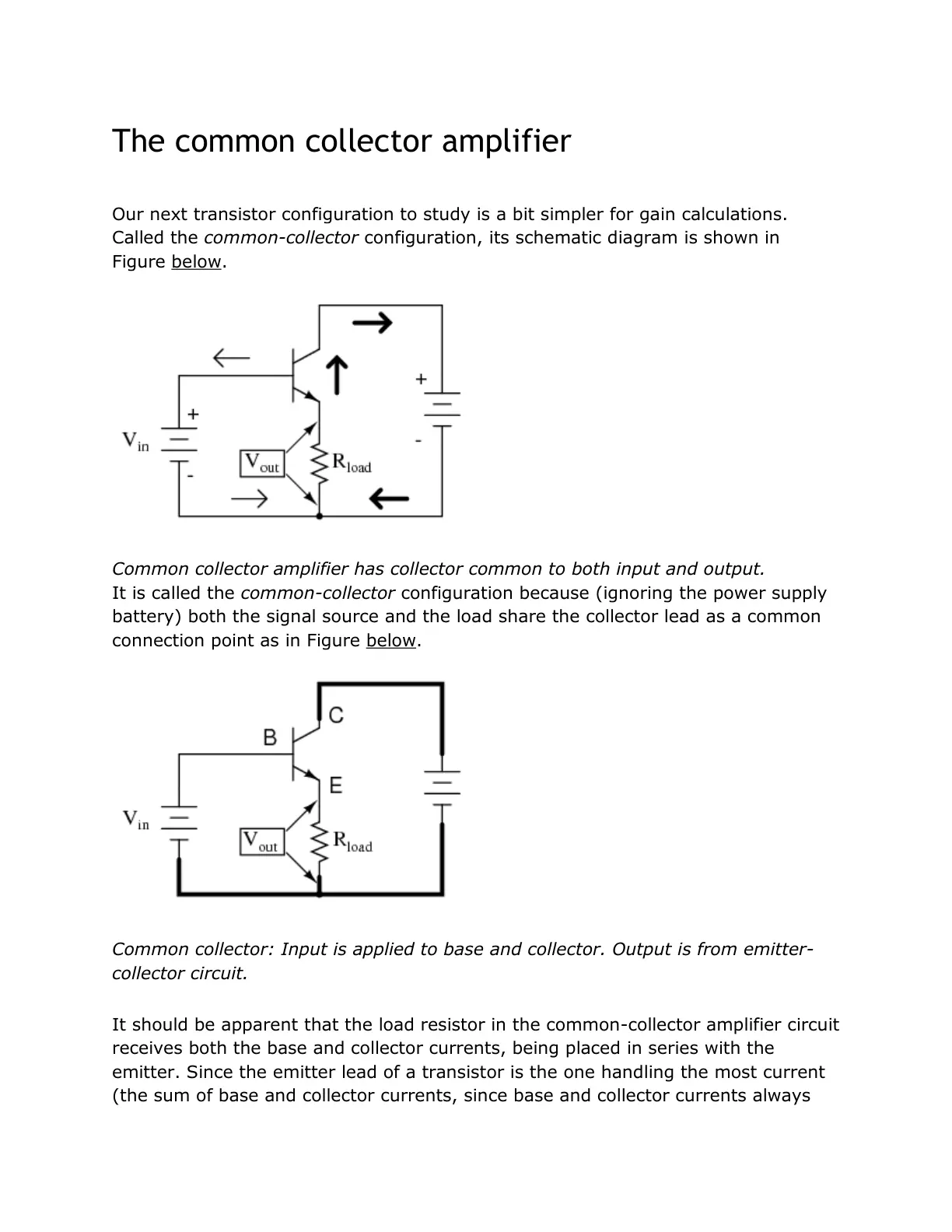 غلاف تقرير The Common Collector Amplifier