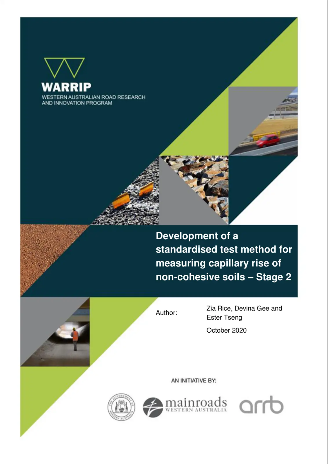 غلاف تقرير Development of a Standardised Test Method for Measuring Capillary Rise of Non-Cohesive Soils - Stage 2